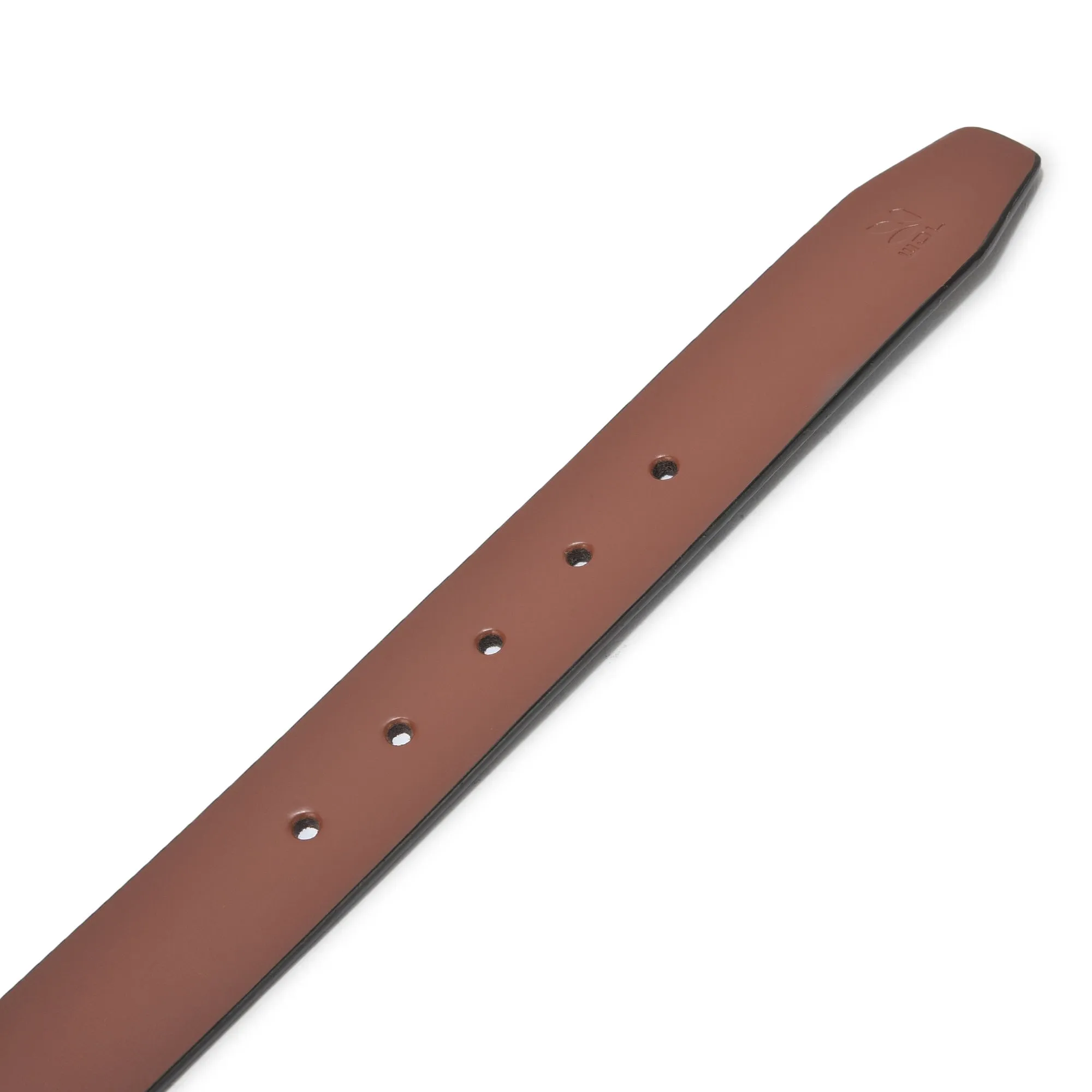 Brown Leather belt for men - Thumbnail 3