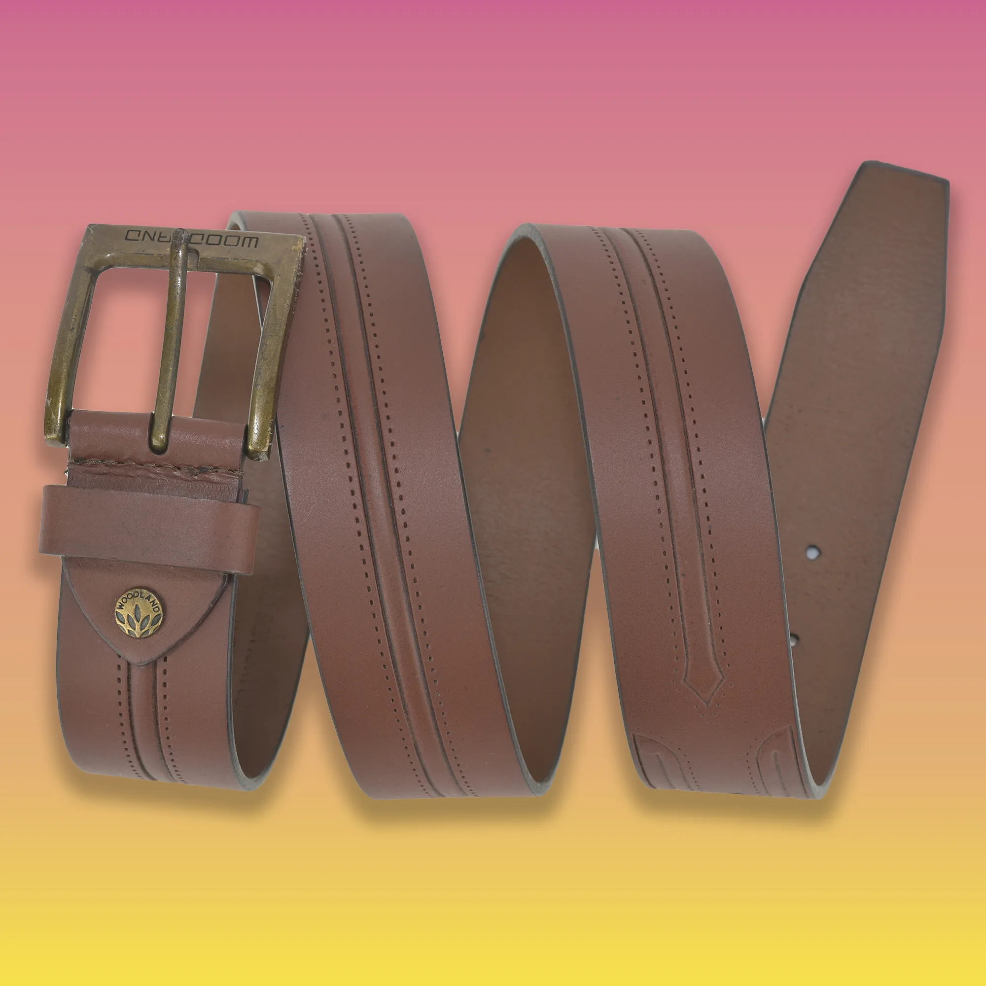 Woodland Men’s Brown Steadfast Leather Belt

 - Thumbnail 3