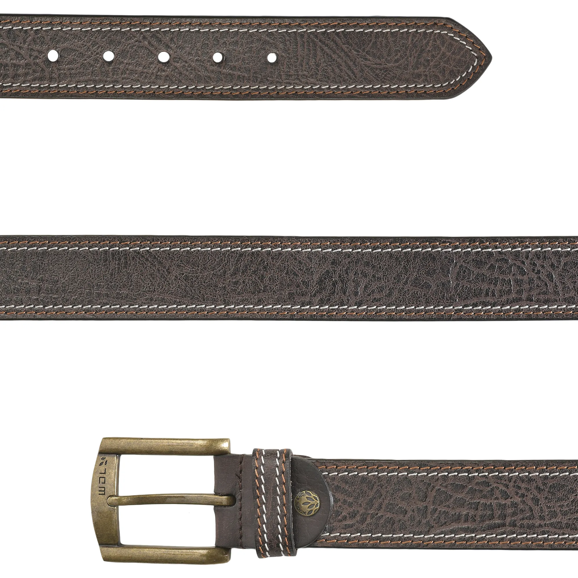 Woodland Brown Belt for Men - Thumbnail 3