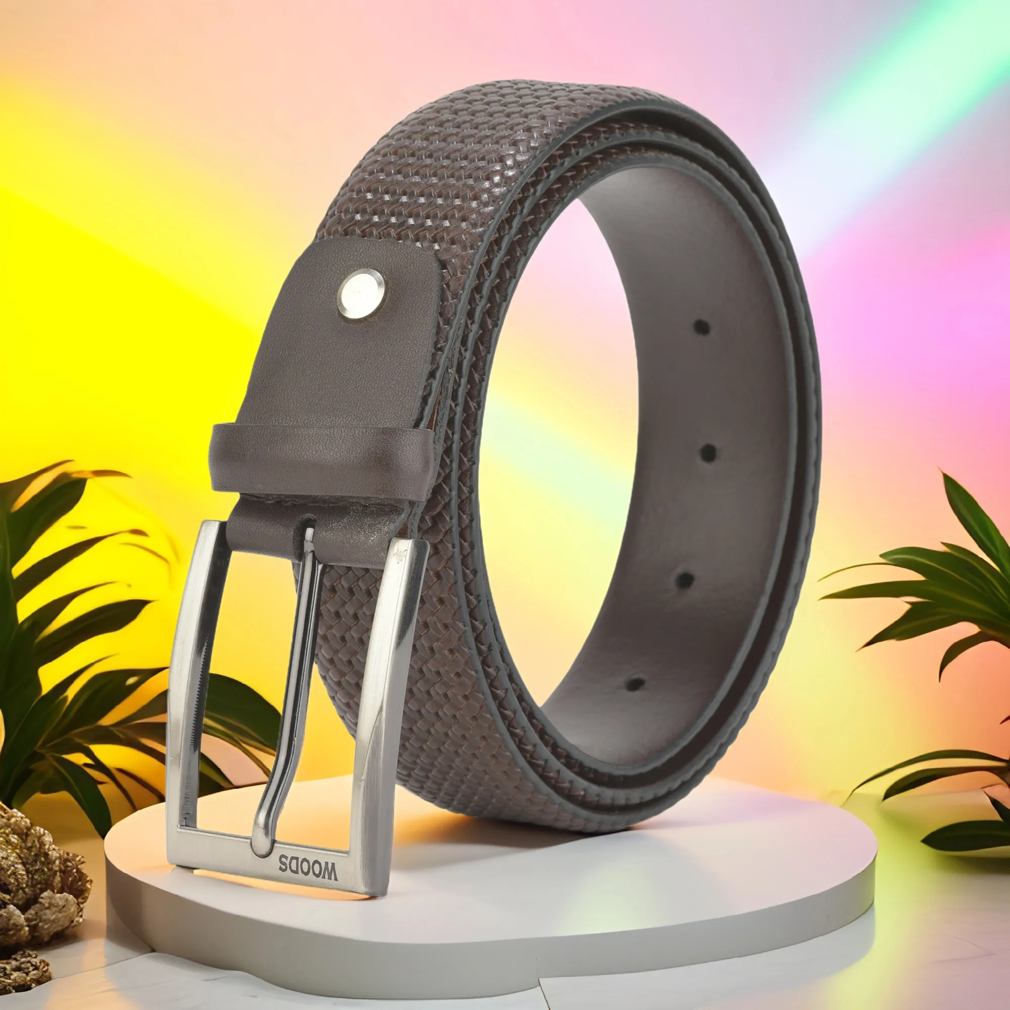 Woodland Men’s Brown Meridian Leather Belt

 - Thumbnail 2