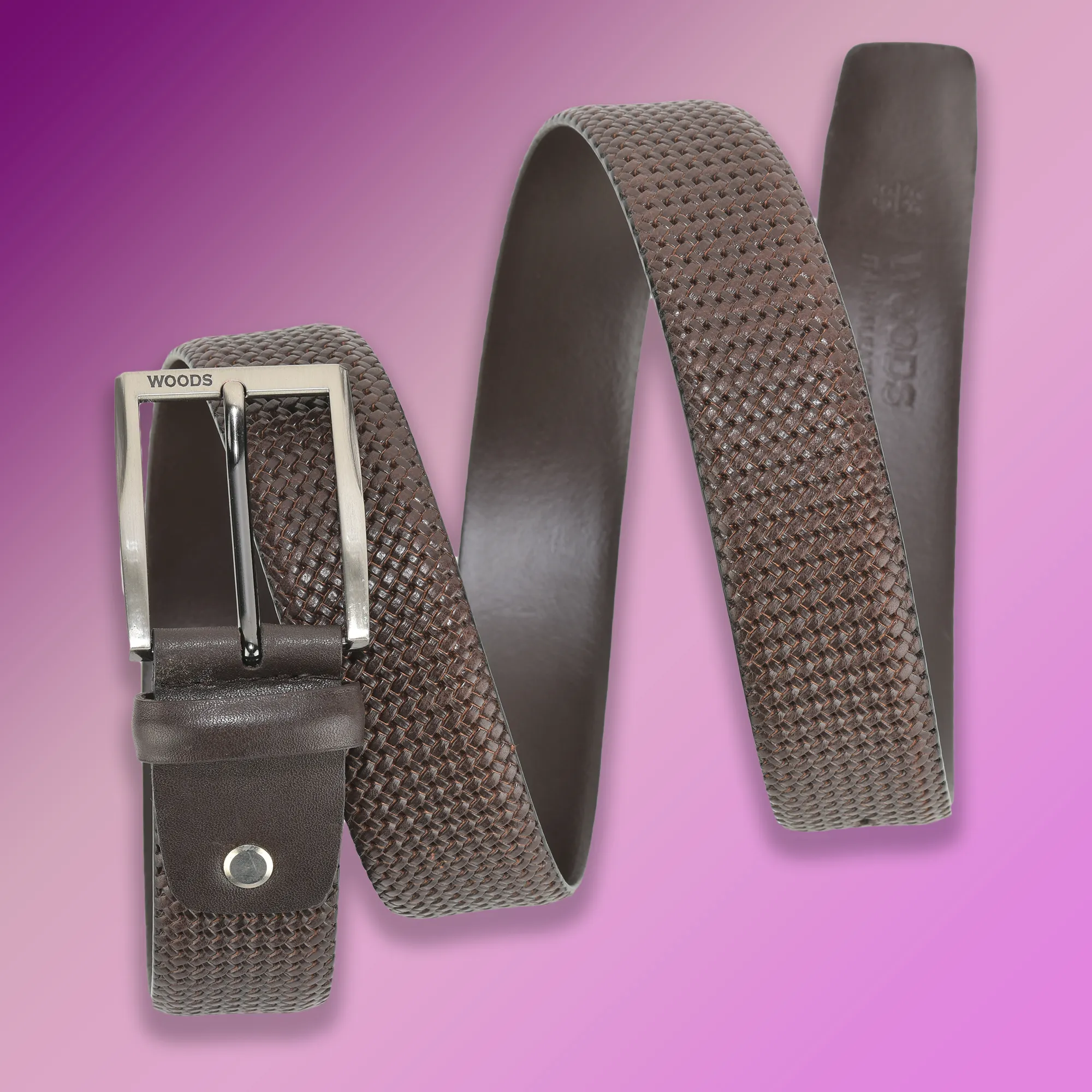 Woodland Men’s Brown Meridian Leather Belt

 - Thumbnail 3