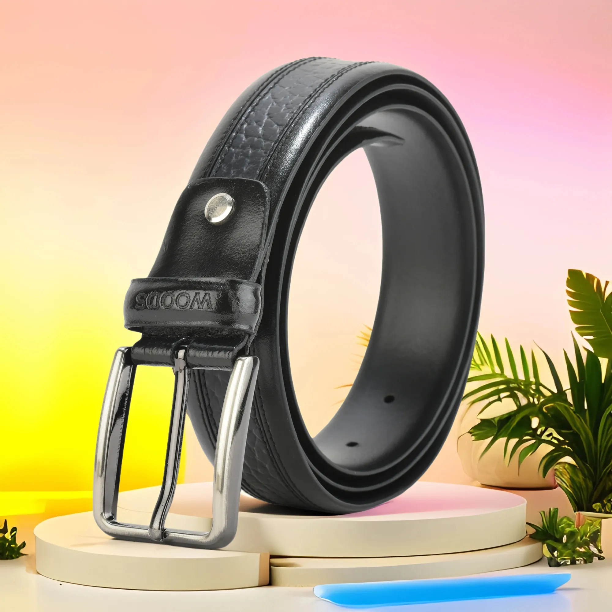 Woodland Men’s Black Artisan Leather Belt

 - Thumbnail 2