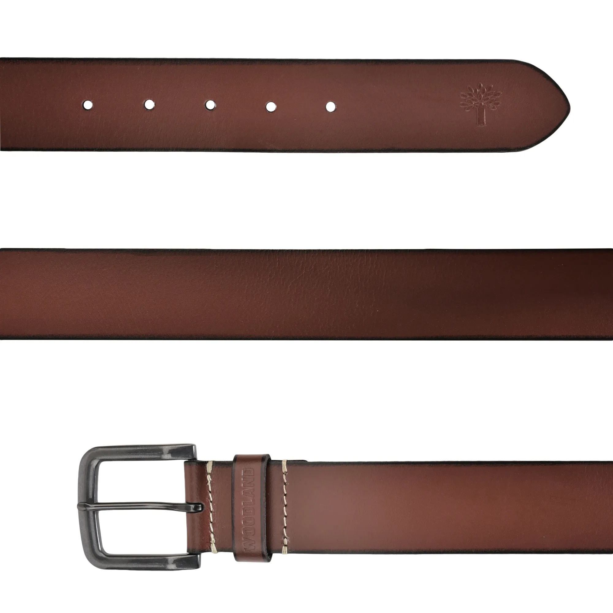 Woodland Men Tan Leather Belt - Thumbnail 3