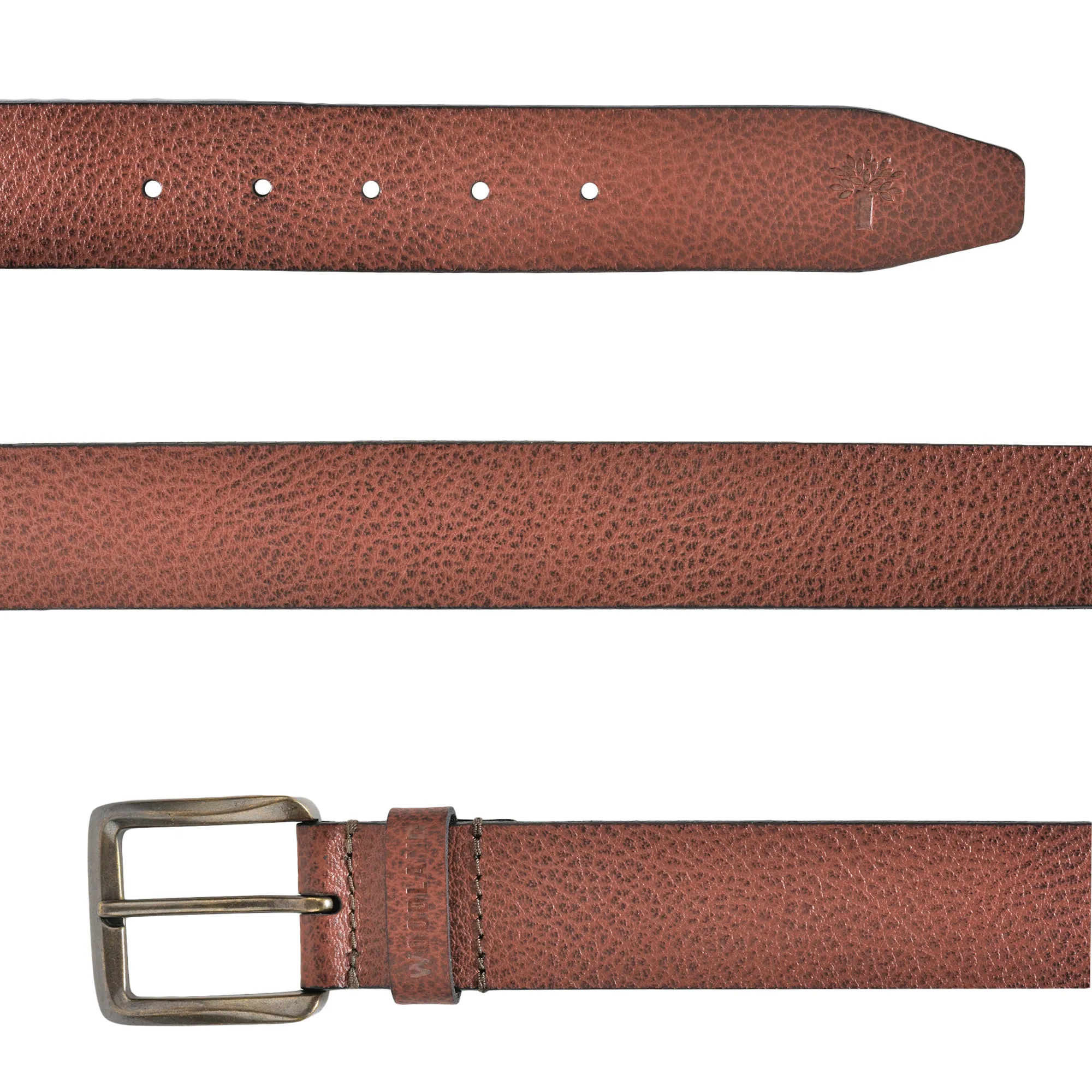 Woodland Tan Leather Belt for Men - Thumbnail 3