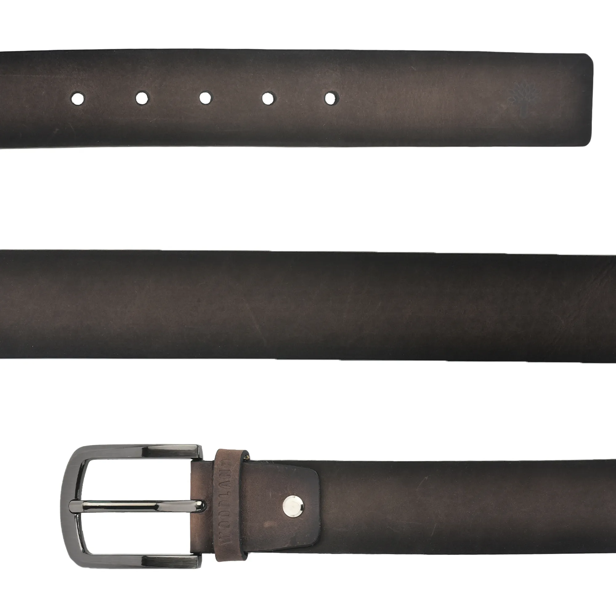 Vintage Finish Brown Leather Belt - Thumbnail 3