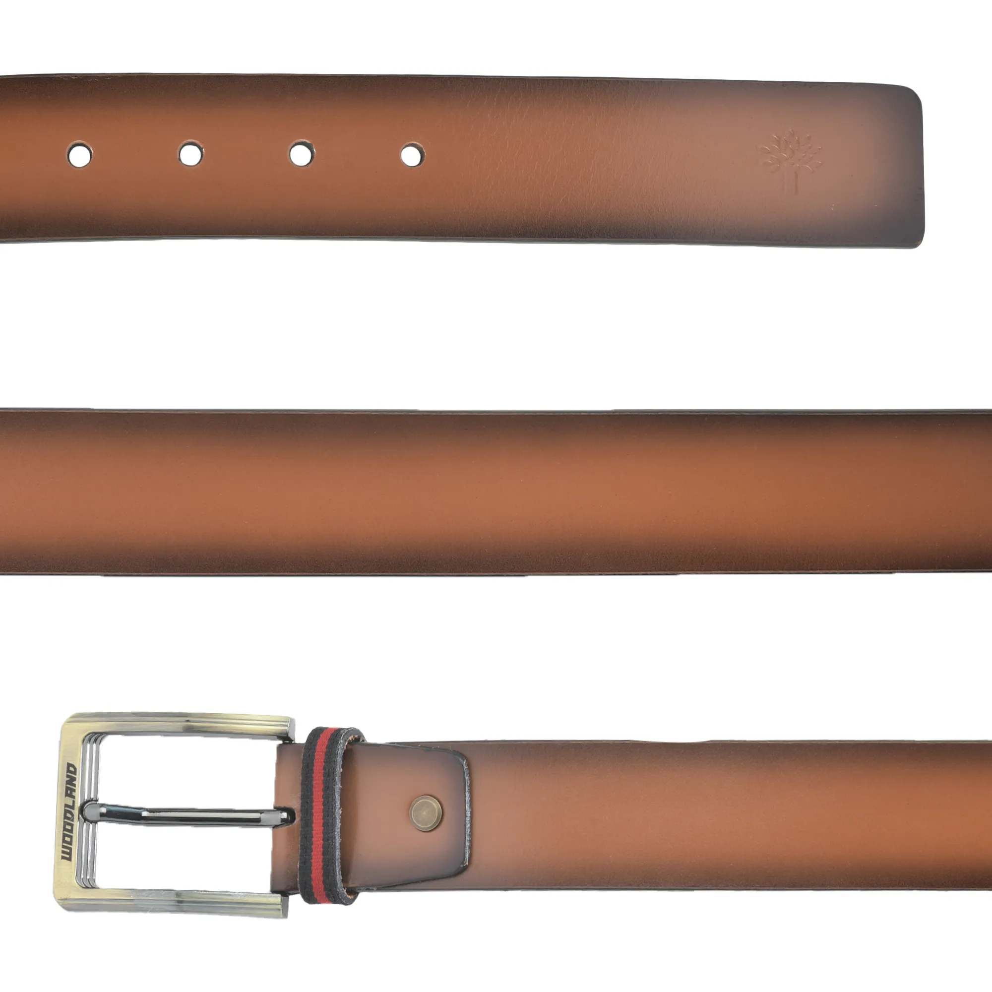 Woodland Men Tan Shaded Leather Belt - Thumbnail 3