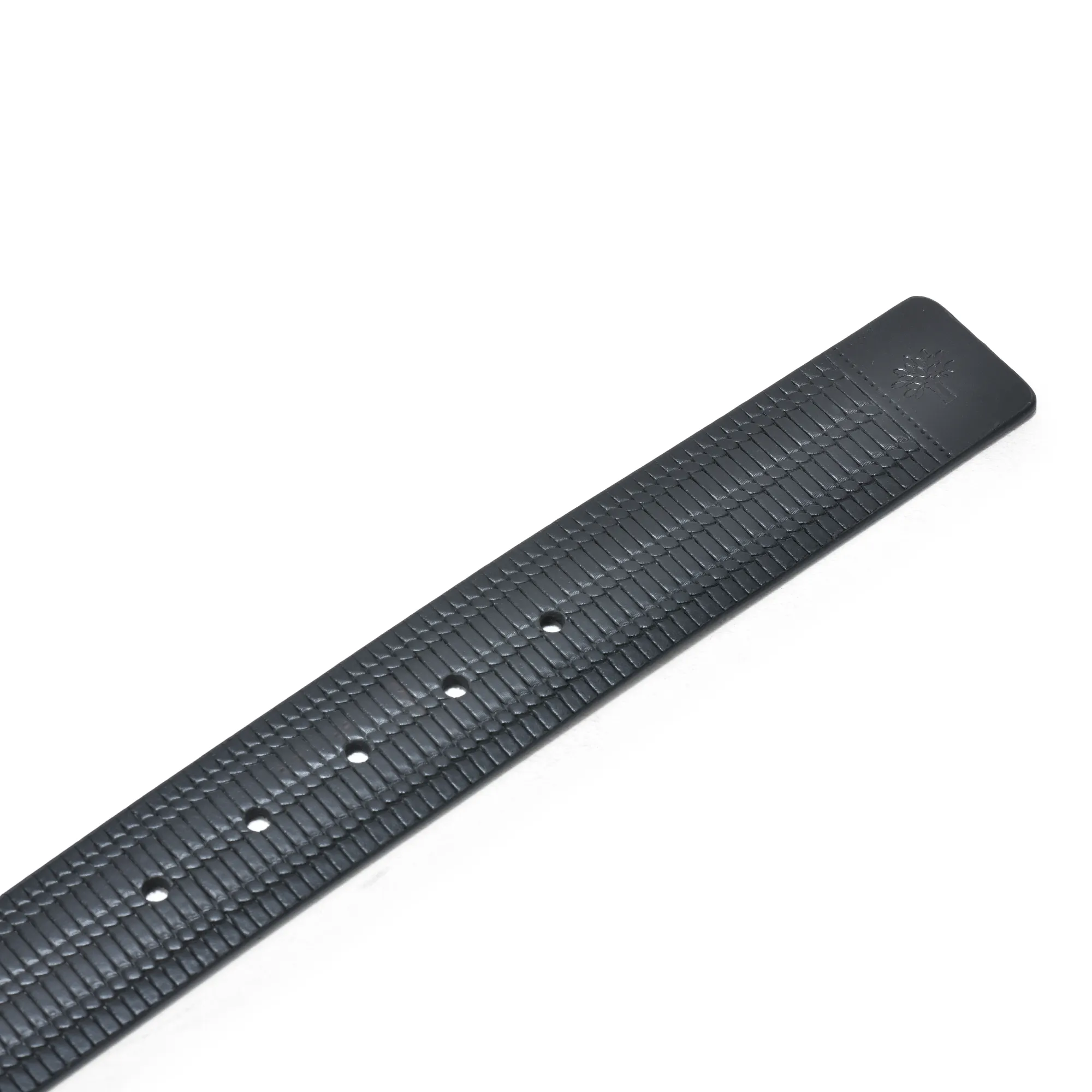 Black Textured Leather Belt For Men - Thumbnail 2