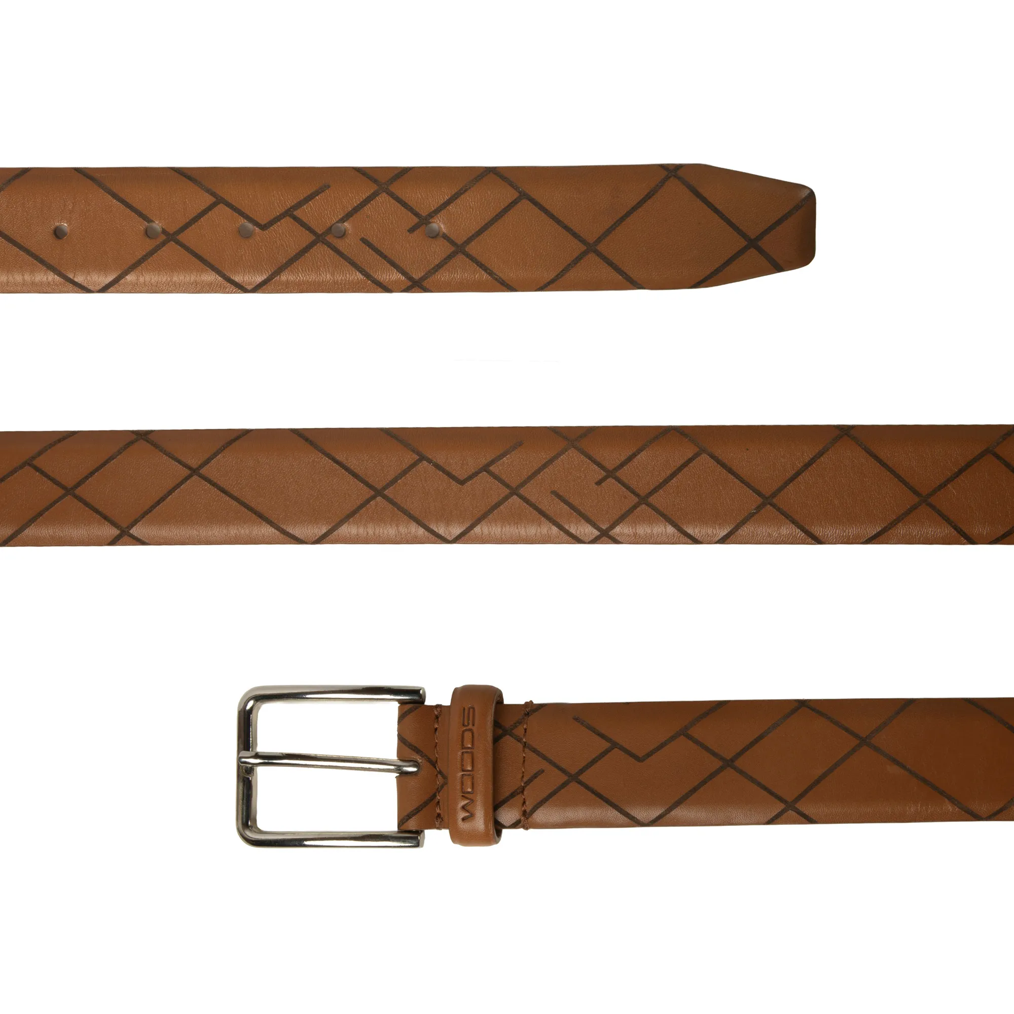 Woods Tan Leather Belt for Men - Thumbnail 2