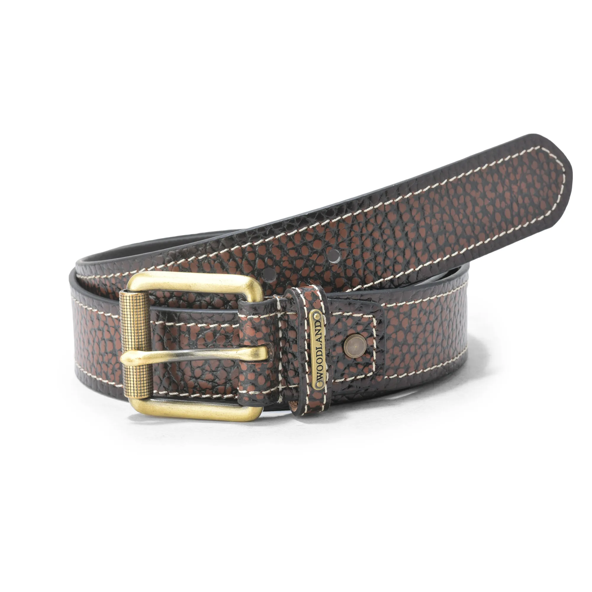 Brown Two Tone Leather Belt For Men - Image 1
