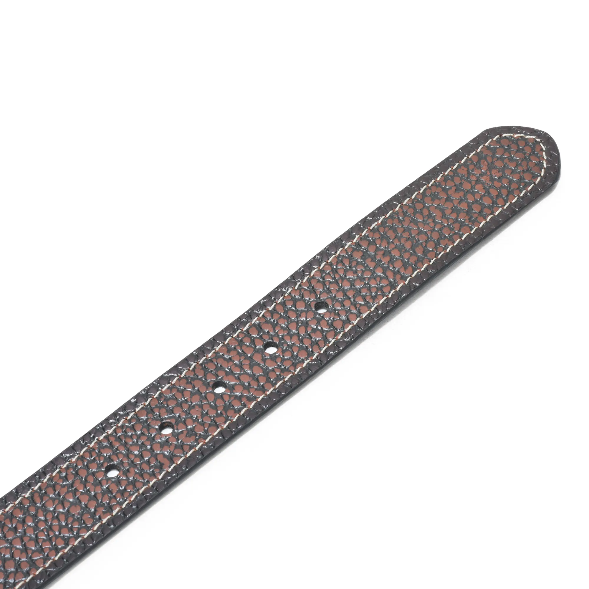 Brown Two Tone Leather Belt For Men - Thumbnail 2
