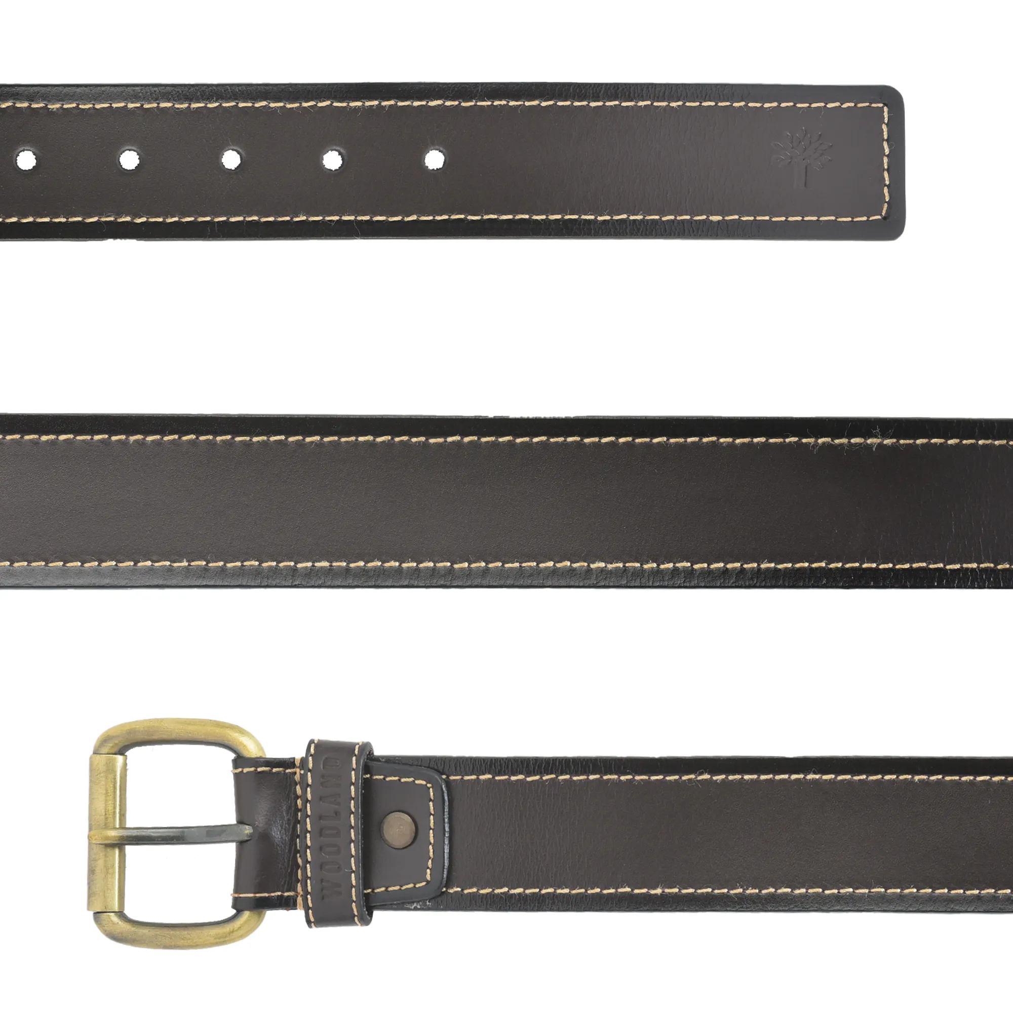 Woodland Dark Brown Softy Leather Belt - Thumbnail 3