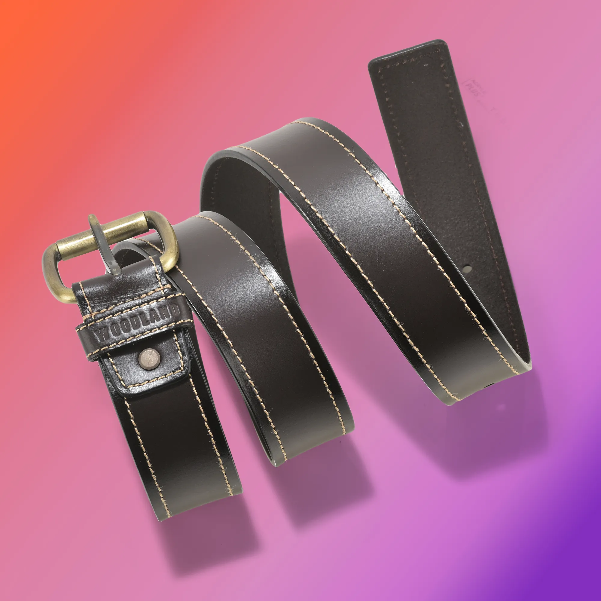 Woodland Dark Brown Softy Leather Belt - Thumbnail 4