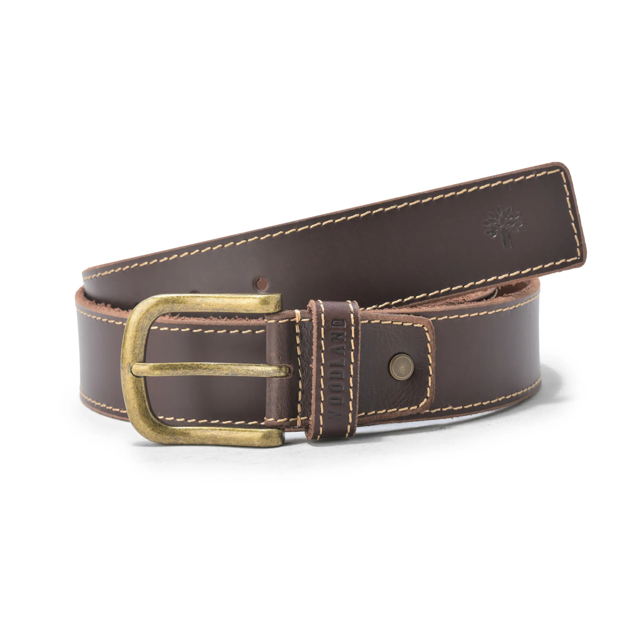 Double Side Border Brown Leather Belt - Image 1