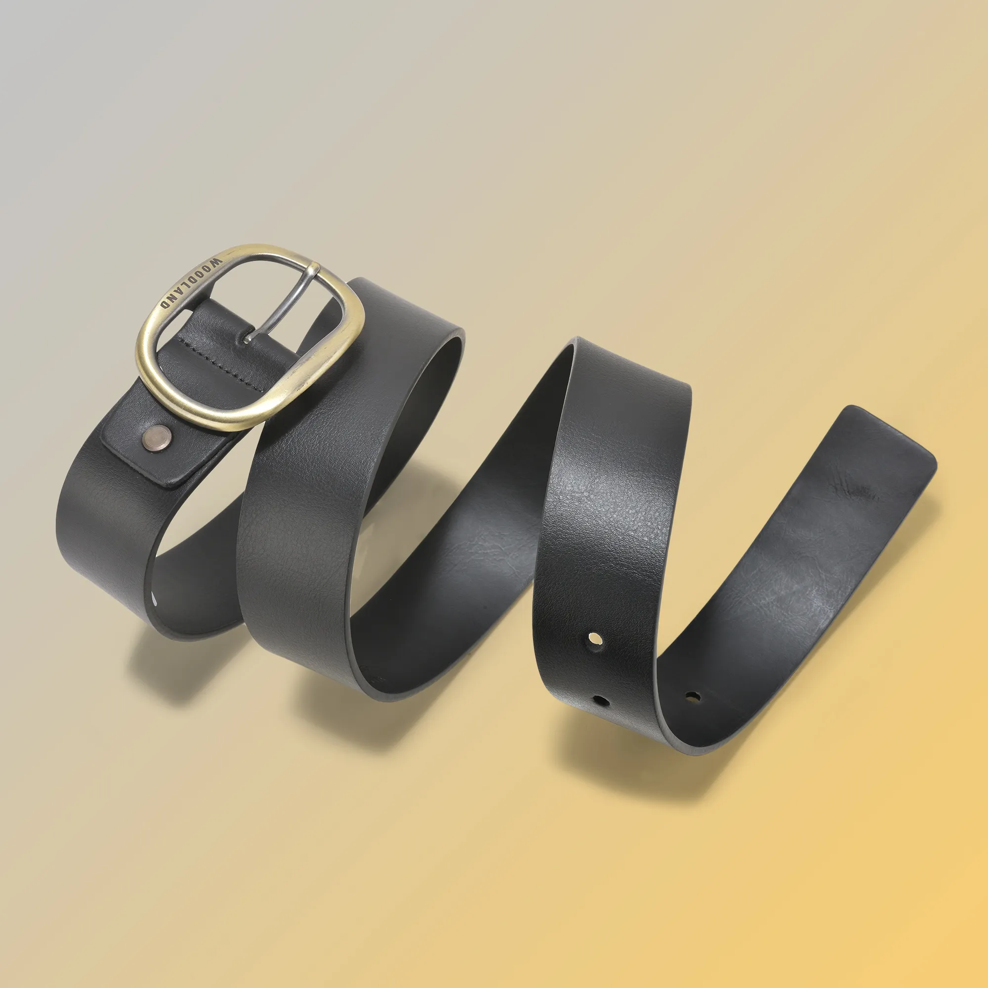 Modern Style Black Leather Belt For Men - Thumbnail 4