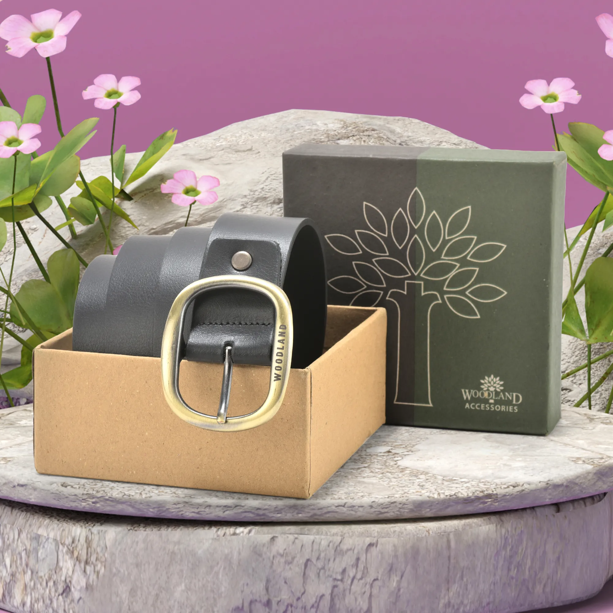 Modern Style Black Leather Belt For Men - Thumbnail 5