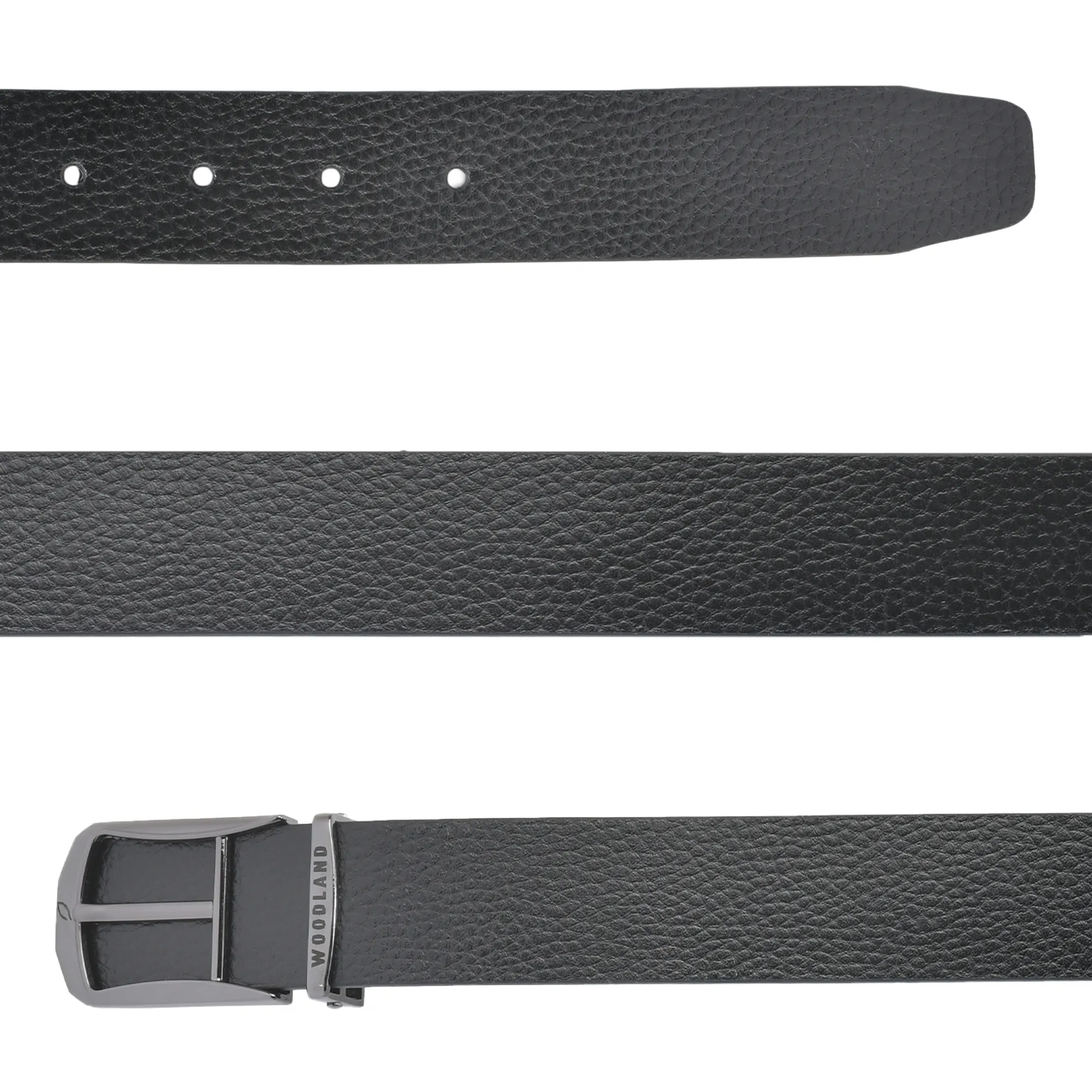 Modern Softy Leather Black Leather Belt - Thumbnail 3