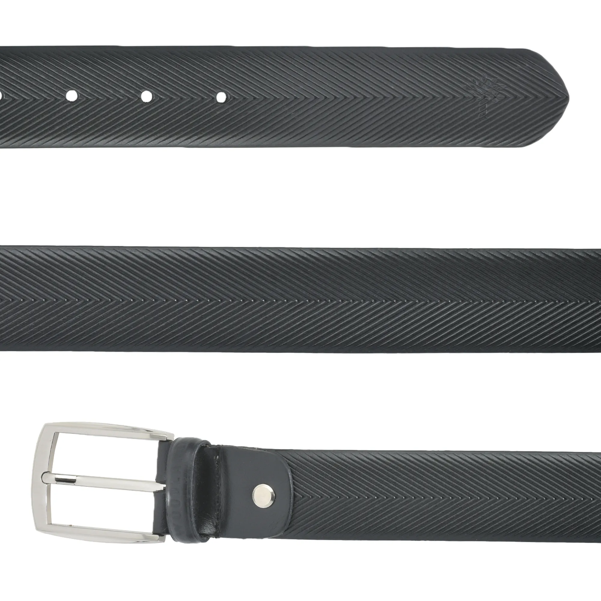 Black Softy Leather Belt For Men - Thumbnail 3