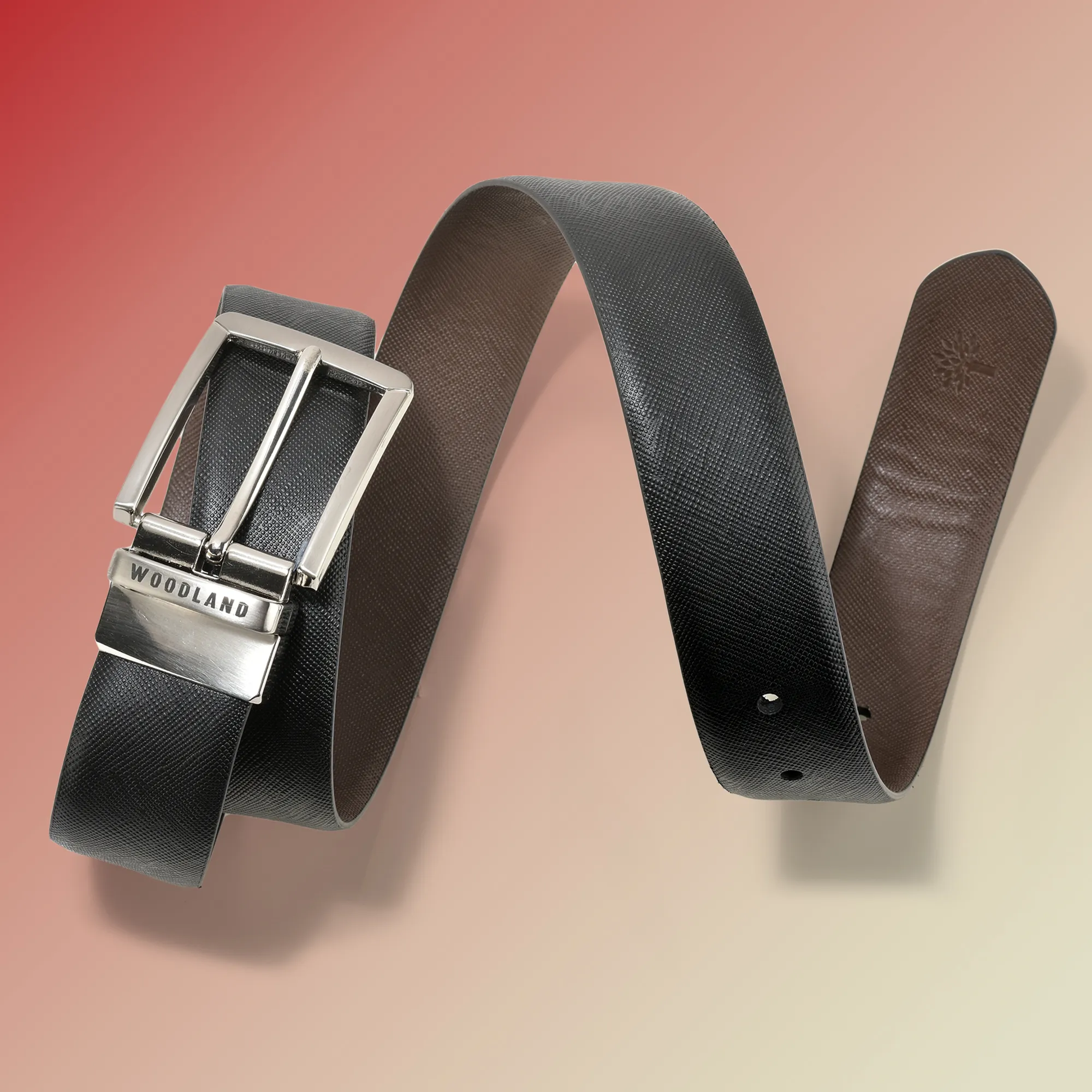 Black/Brown Softy Leather Belt For Men - Thumbnail 5