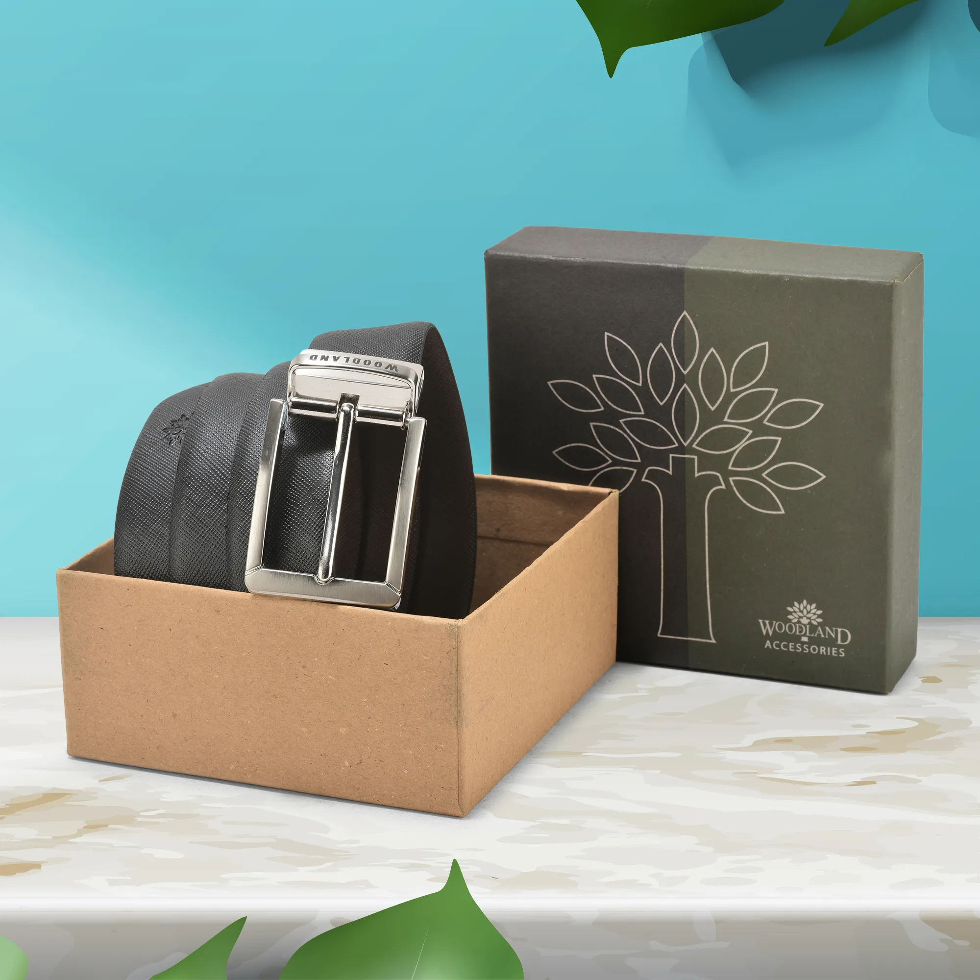 Black/Brown Softy Leather Belt For Men - Thumbnail 6