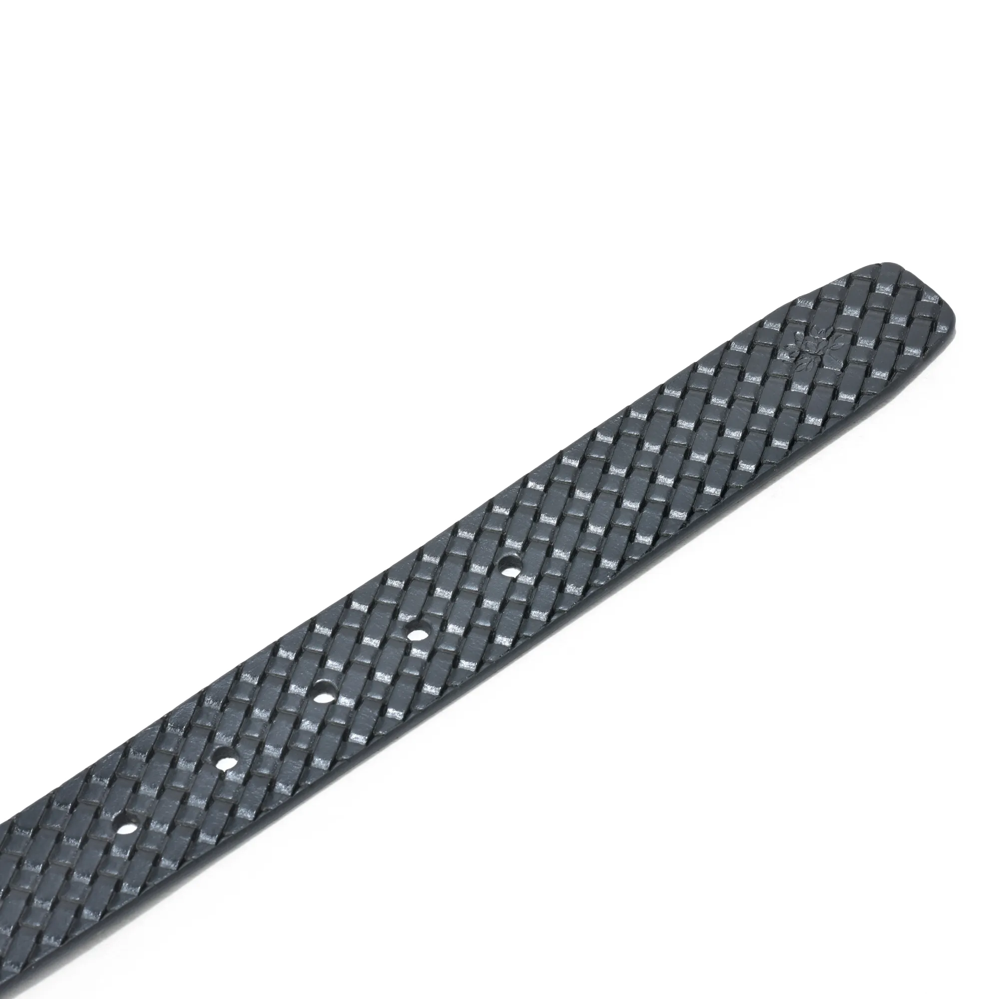 Woodland Embossed Grid Deisgn Black Leather Belt  - Thumbnail 2