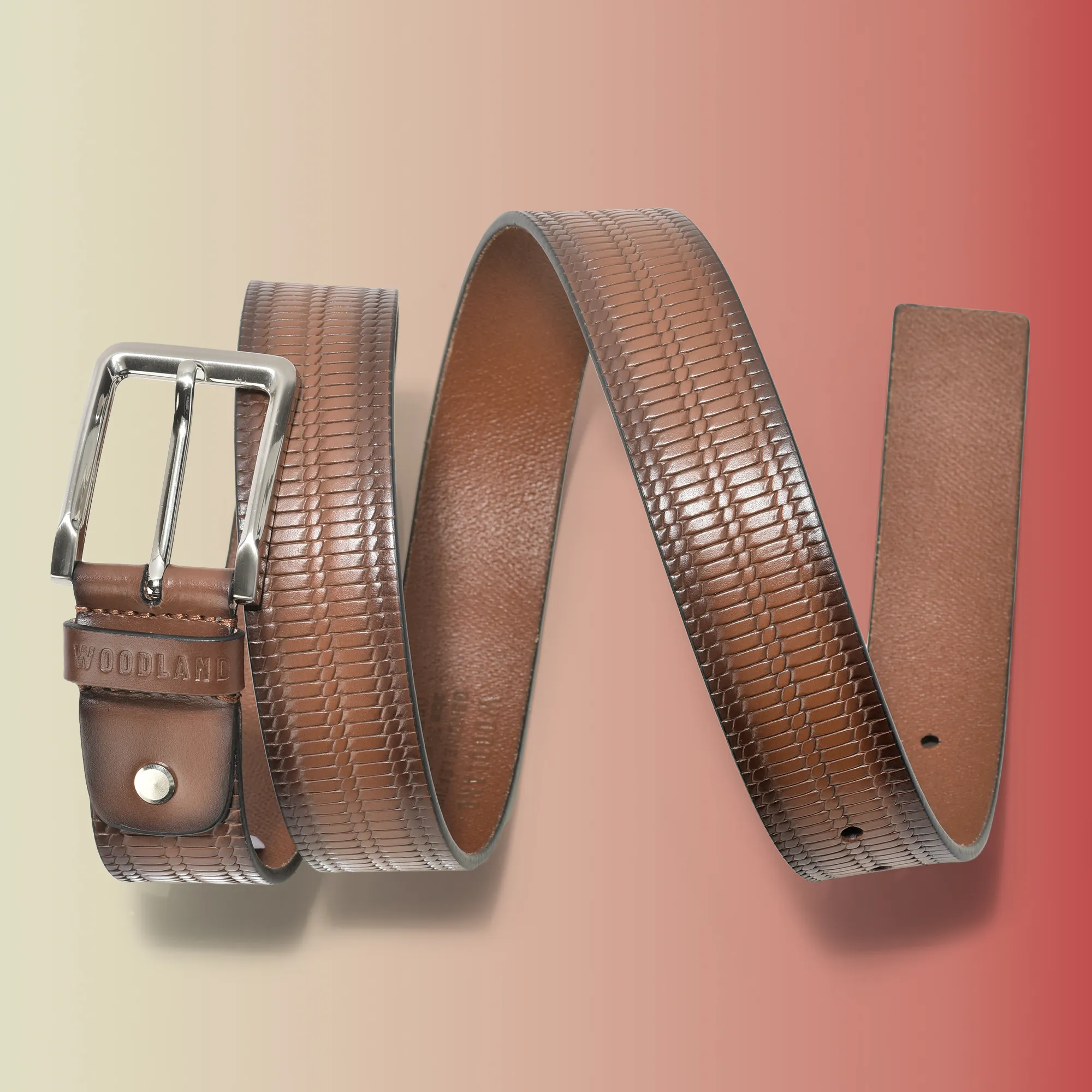 Tan Shaded Softy Leather Belt For Men - Thumbnail 4