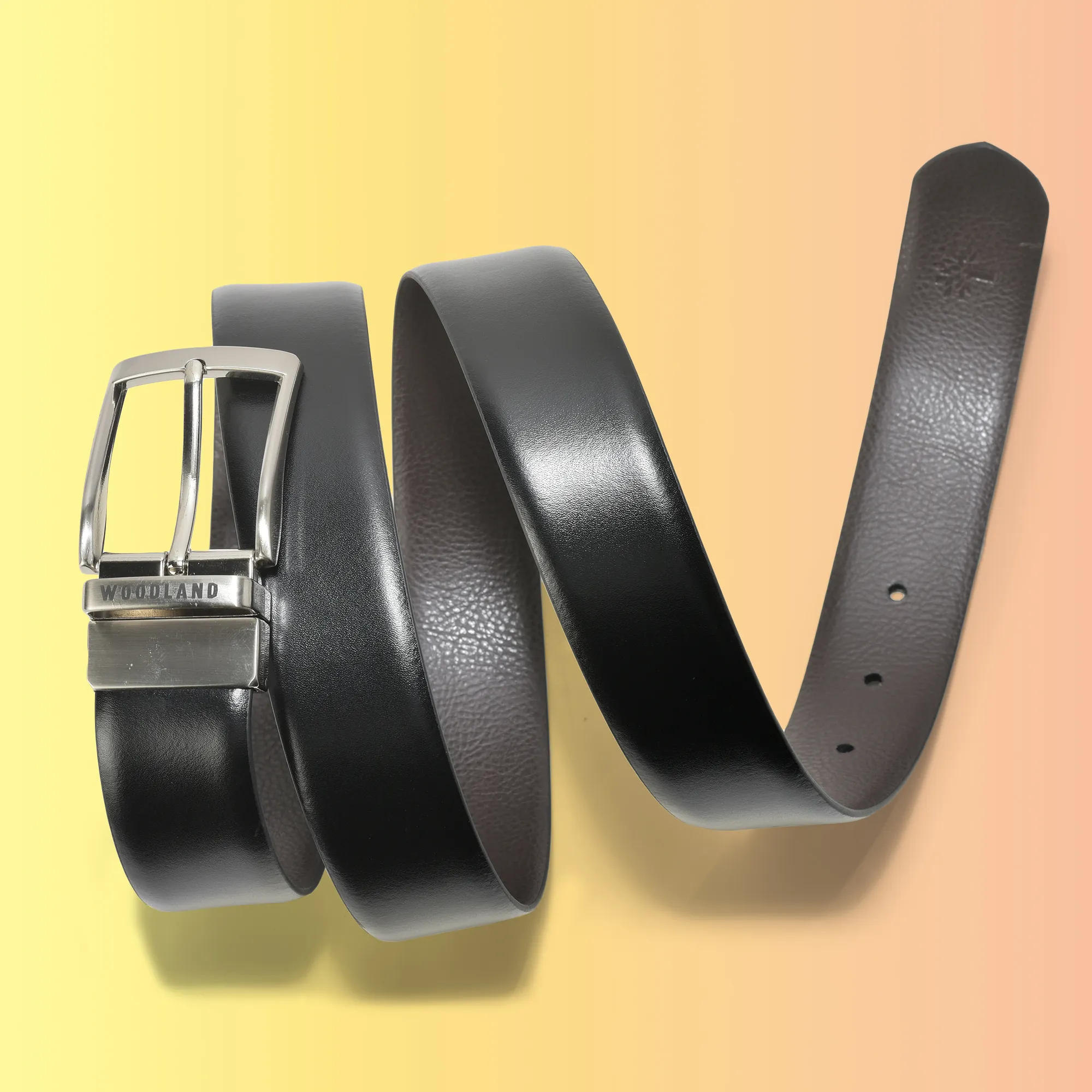 Reversible Black/Brown Men Softy Leather Belt - Thumbnail 5