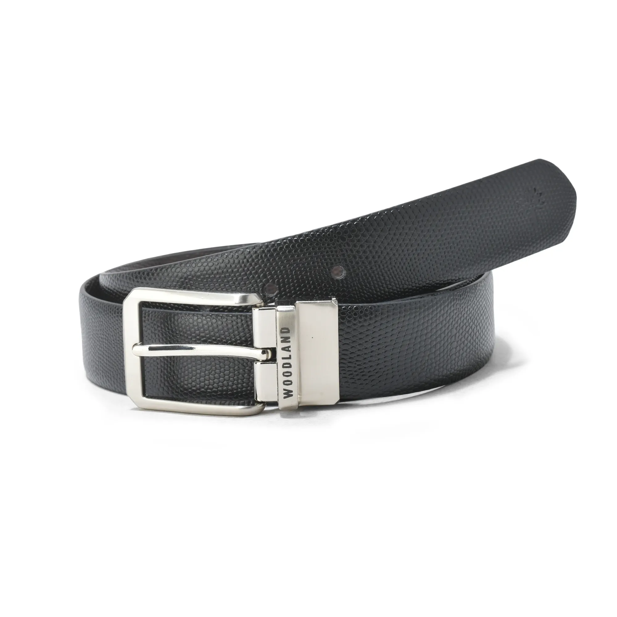 Black/Brown Two Tone Men Leather Belt - Thumbnail 2