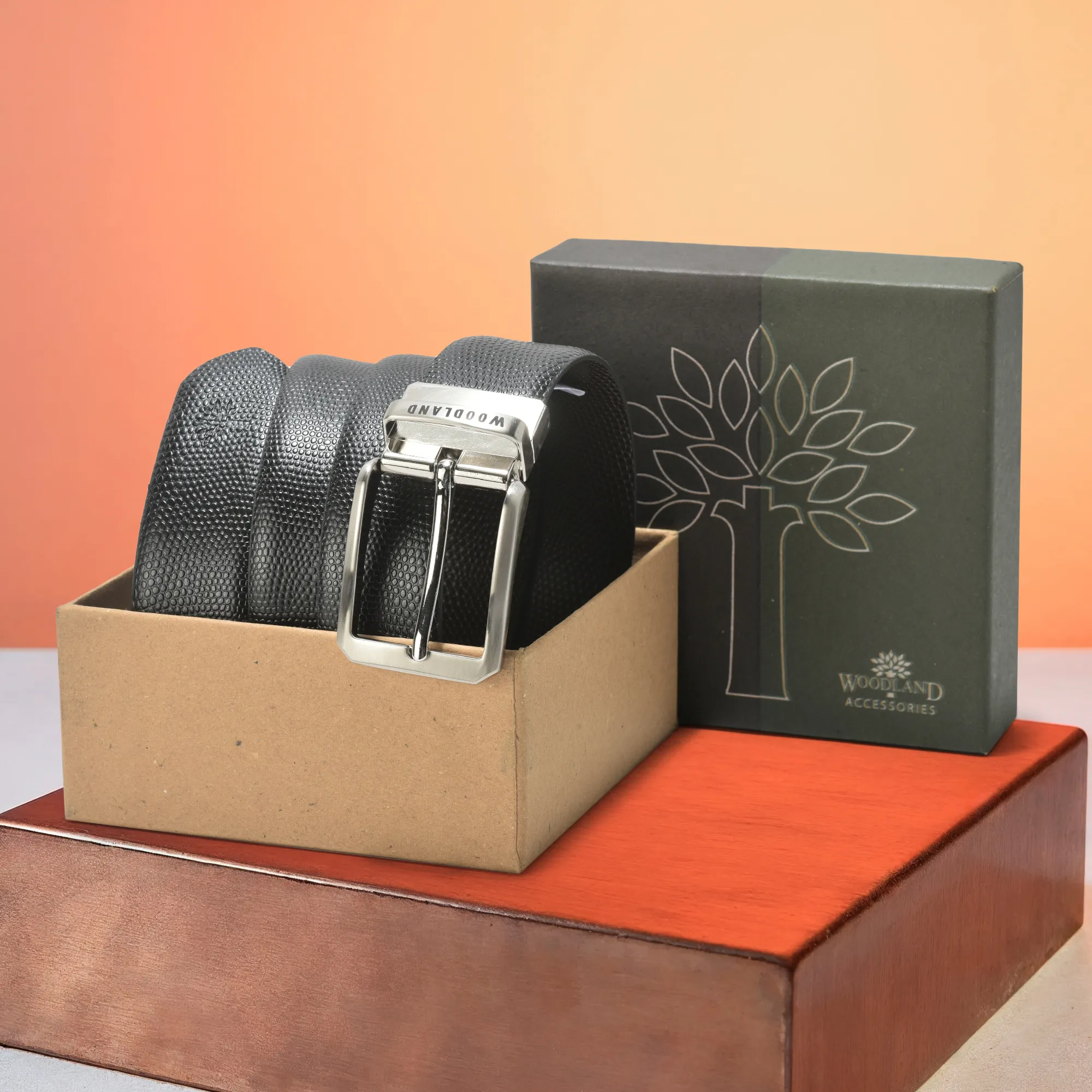 Black/Brown Two Tone Men Leather Belt - Thumbnail 6