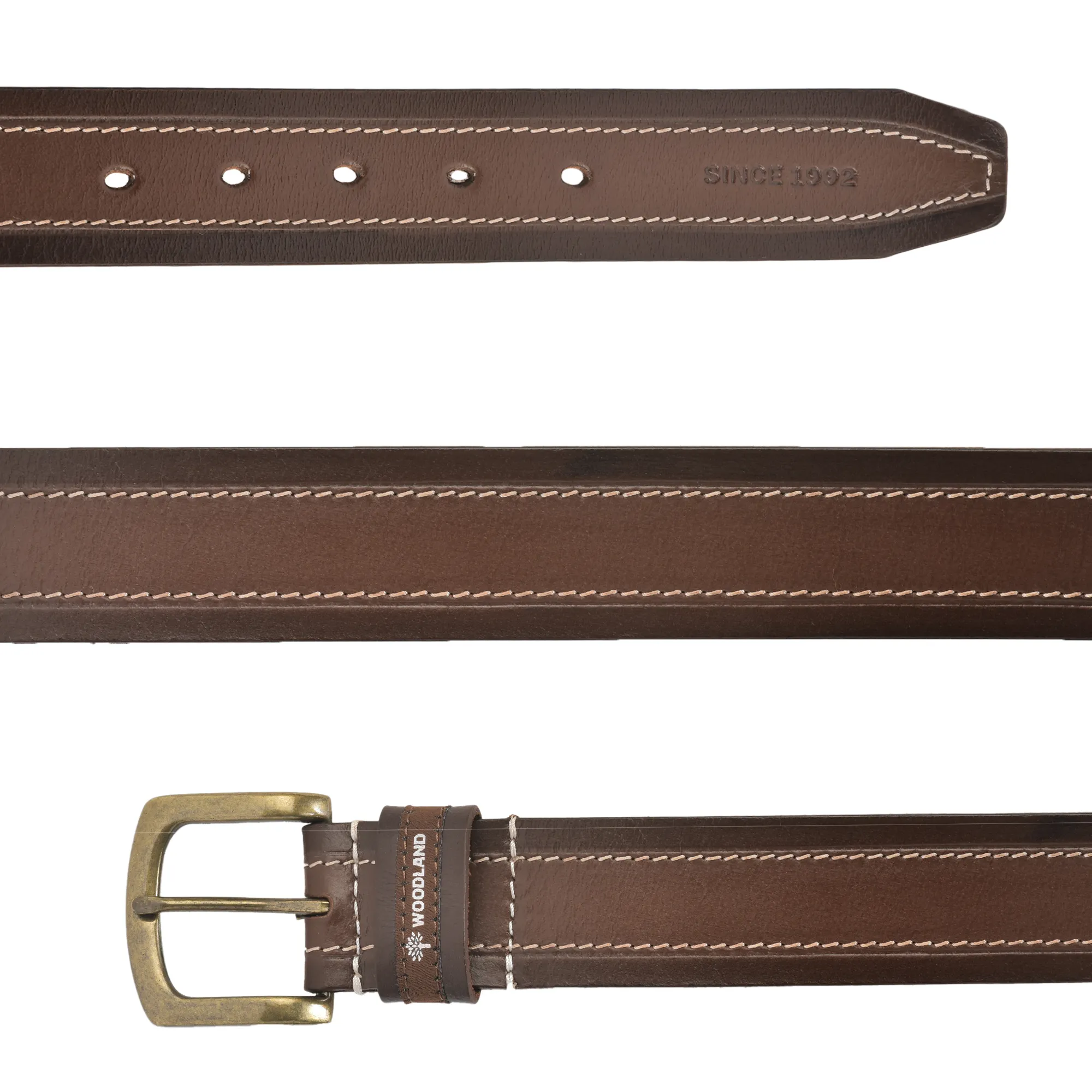 Two Tone Men Softy Leather Belt  - Thumbnail 3