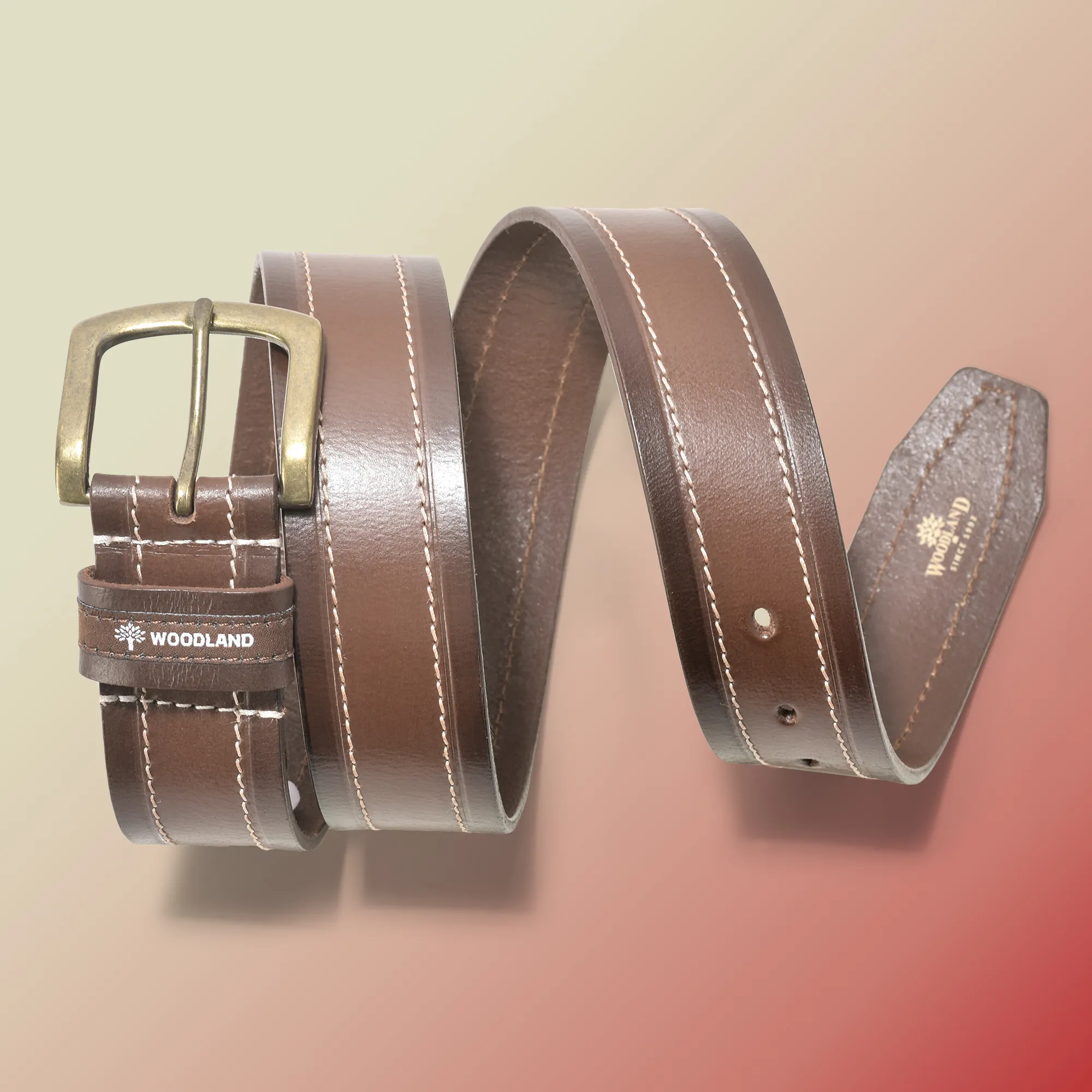 Two Tone Men Softy Leather Belt  - Thumbnail 4