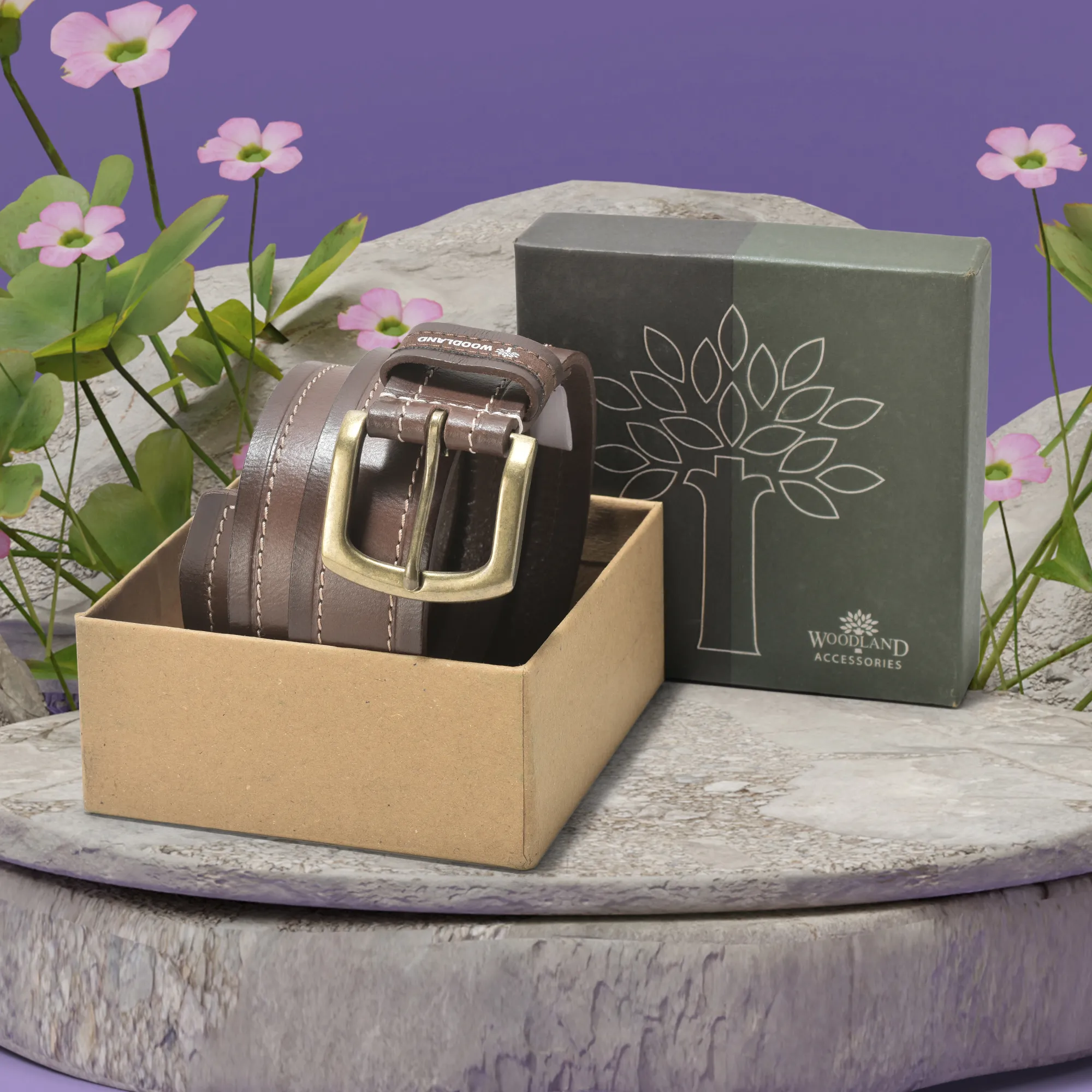 Two Tone Men Softy Leather Belt  - Thumbnail 5