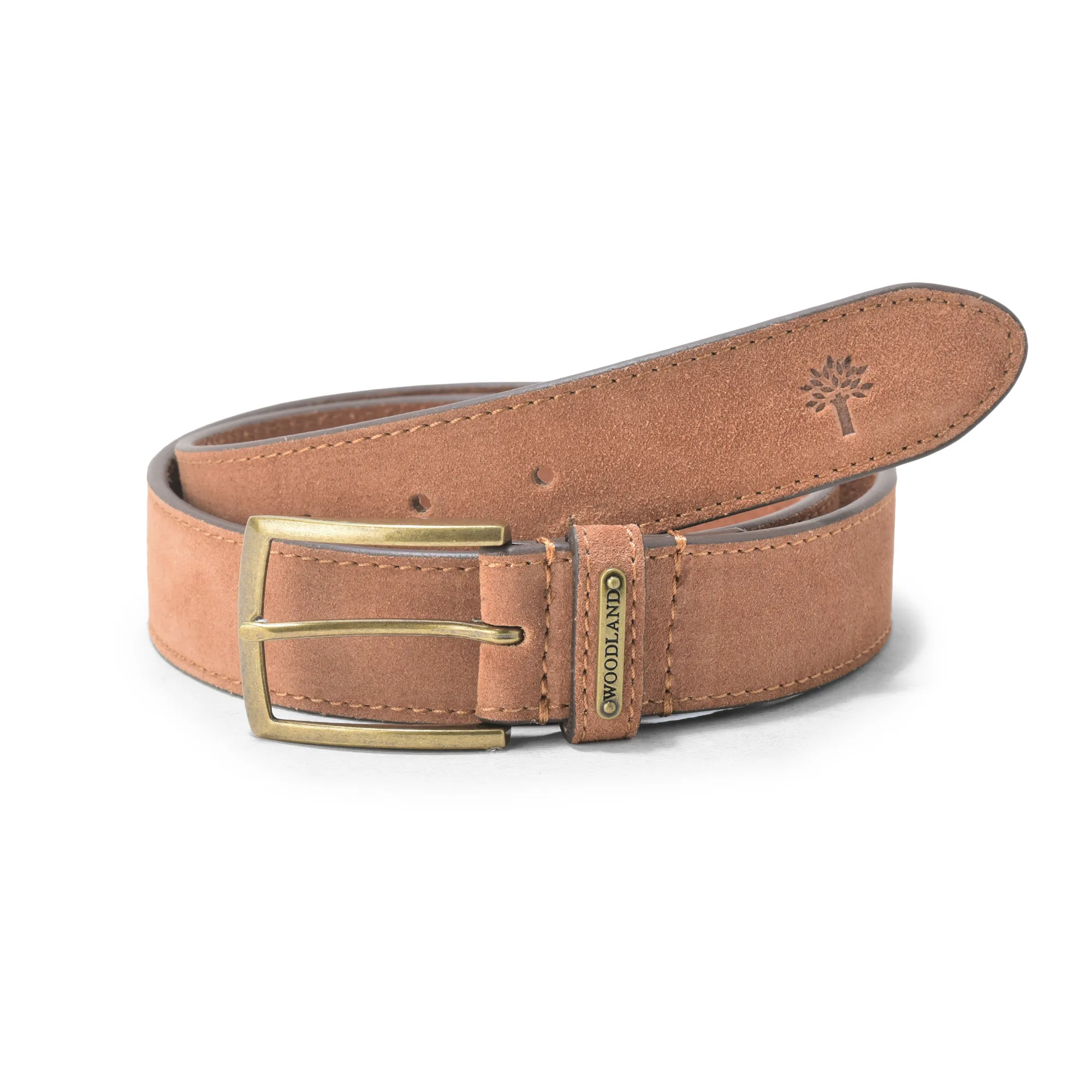 Suede Tan Leather Belt For Men - Image 1