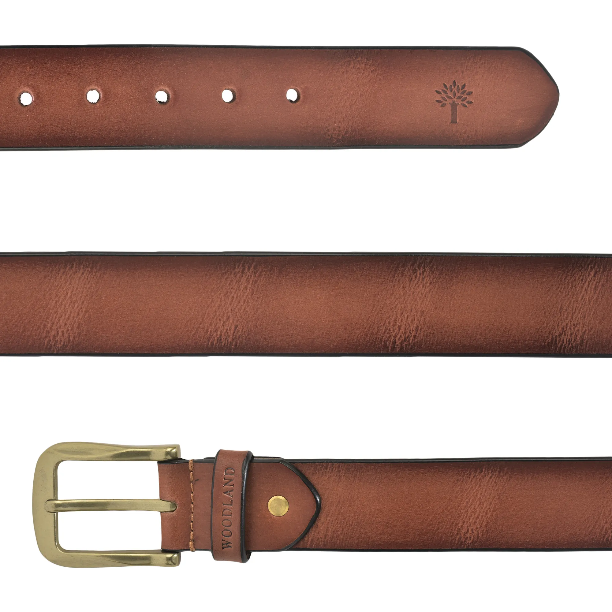 Shaded Finish Tan Men Softy Leather Belt - Thumbnail 3