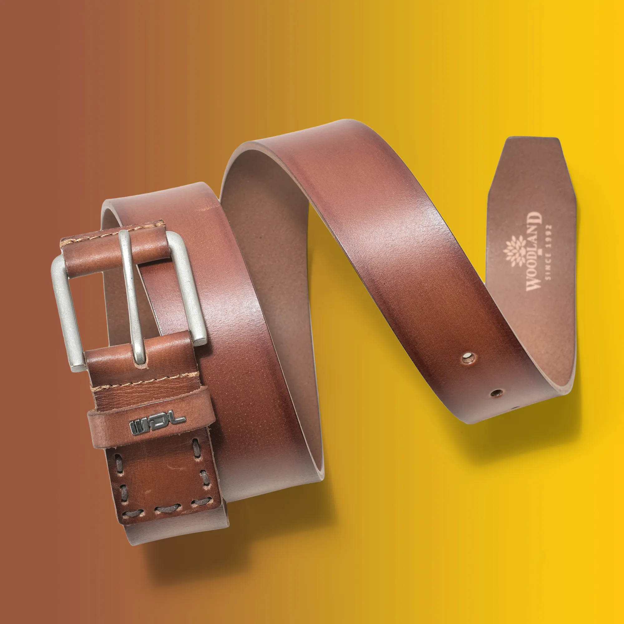 Tan Men Softy Leather Belt - Thumbnail 4