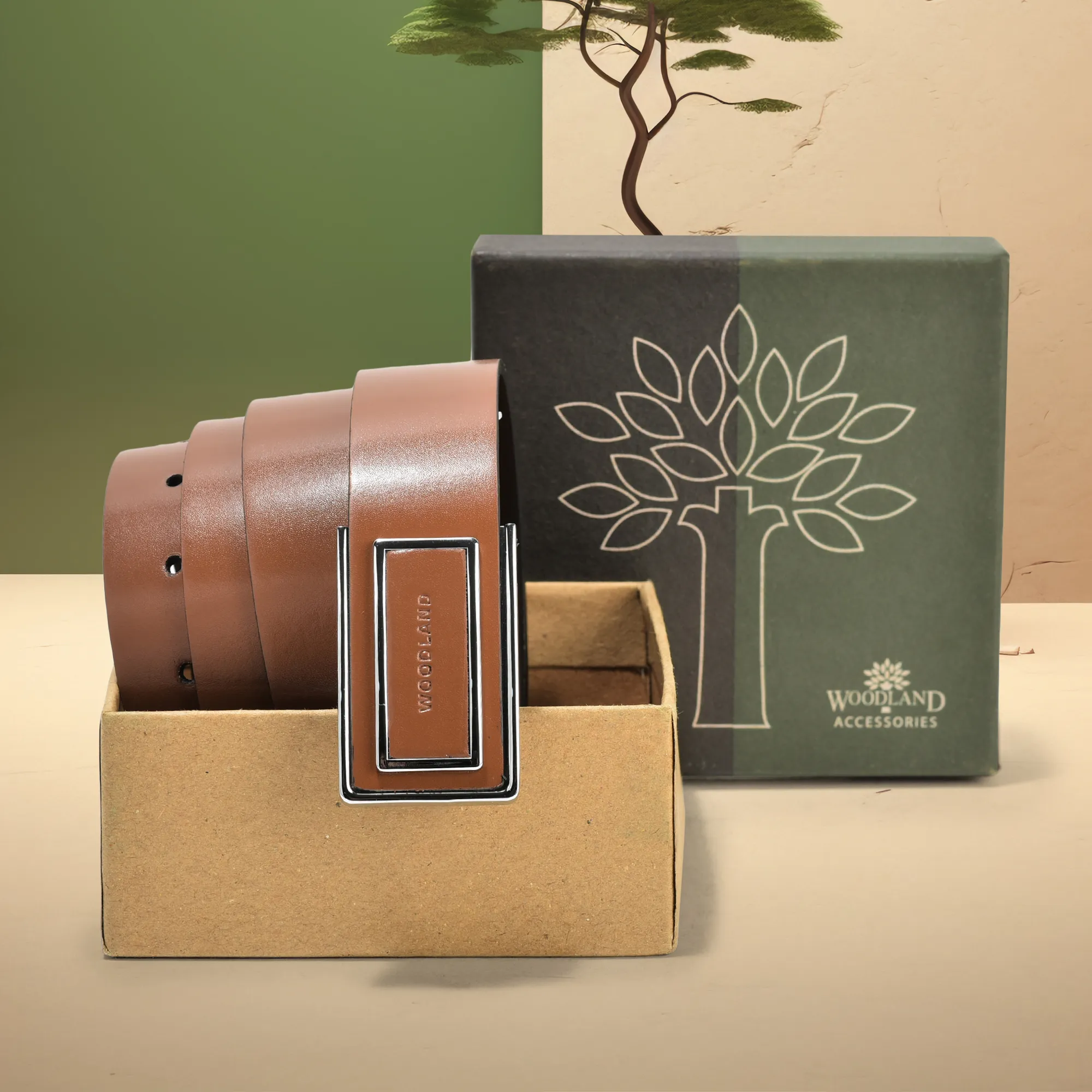 Woodland Tan Softy Leather Belt - Thumbnail 4