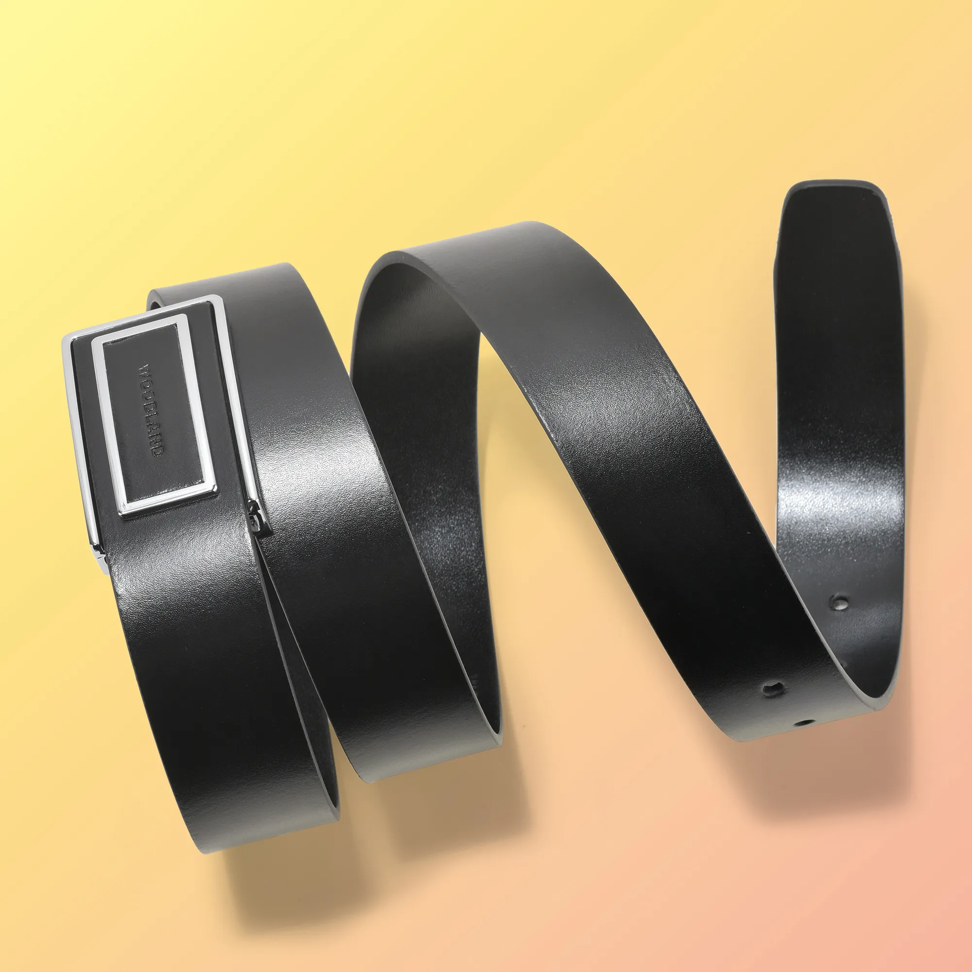 Modern Softy Leather Black Leather Belt - Thumbnail 4