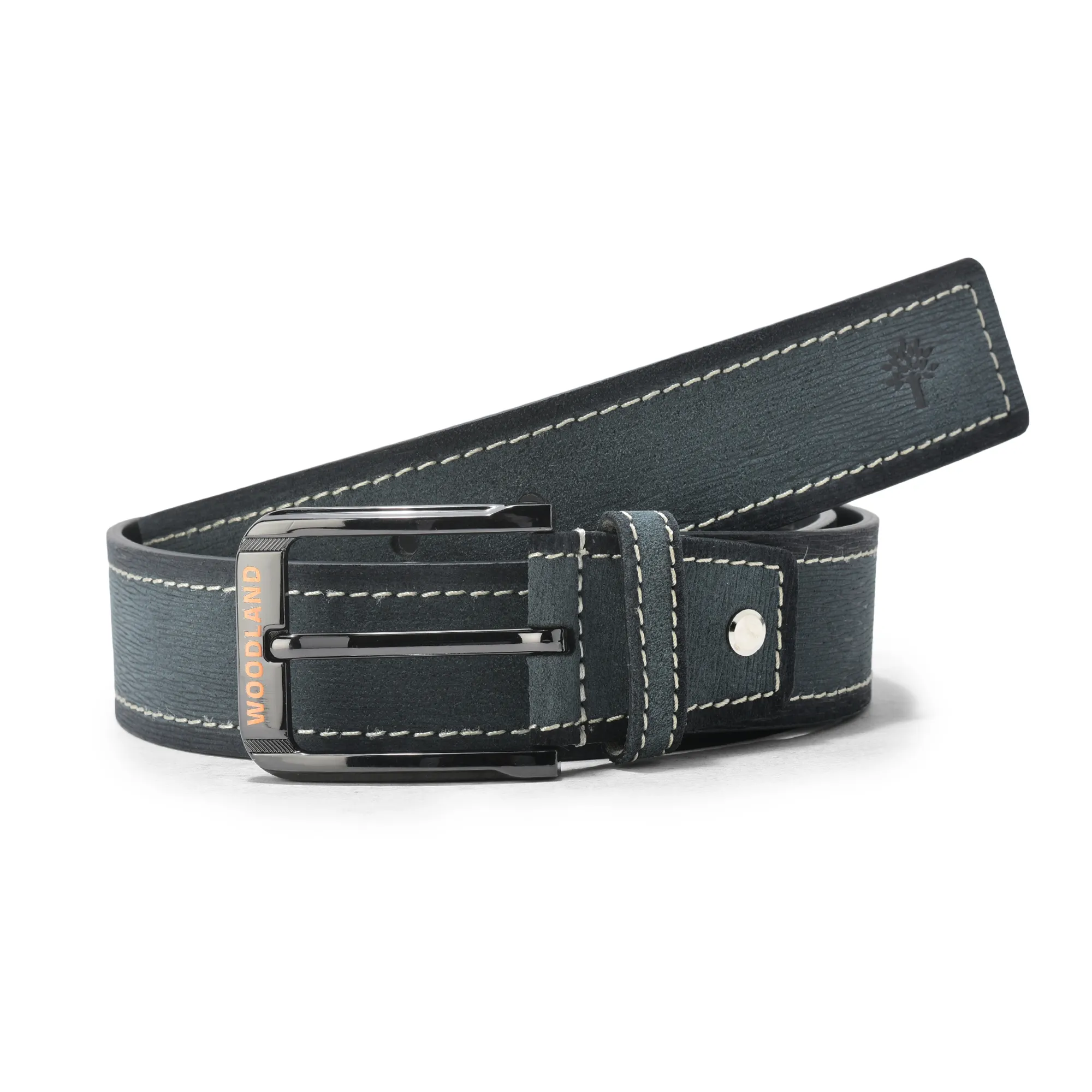 Stylish Blue Nubuk Leather Belt For Men - Image 1