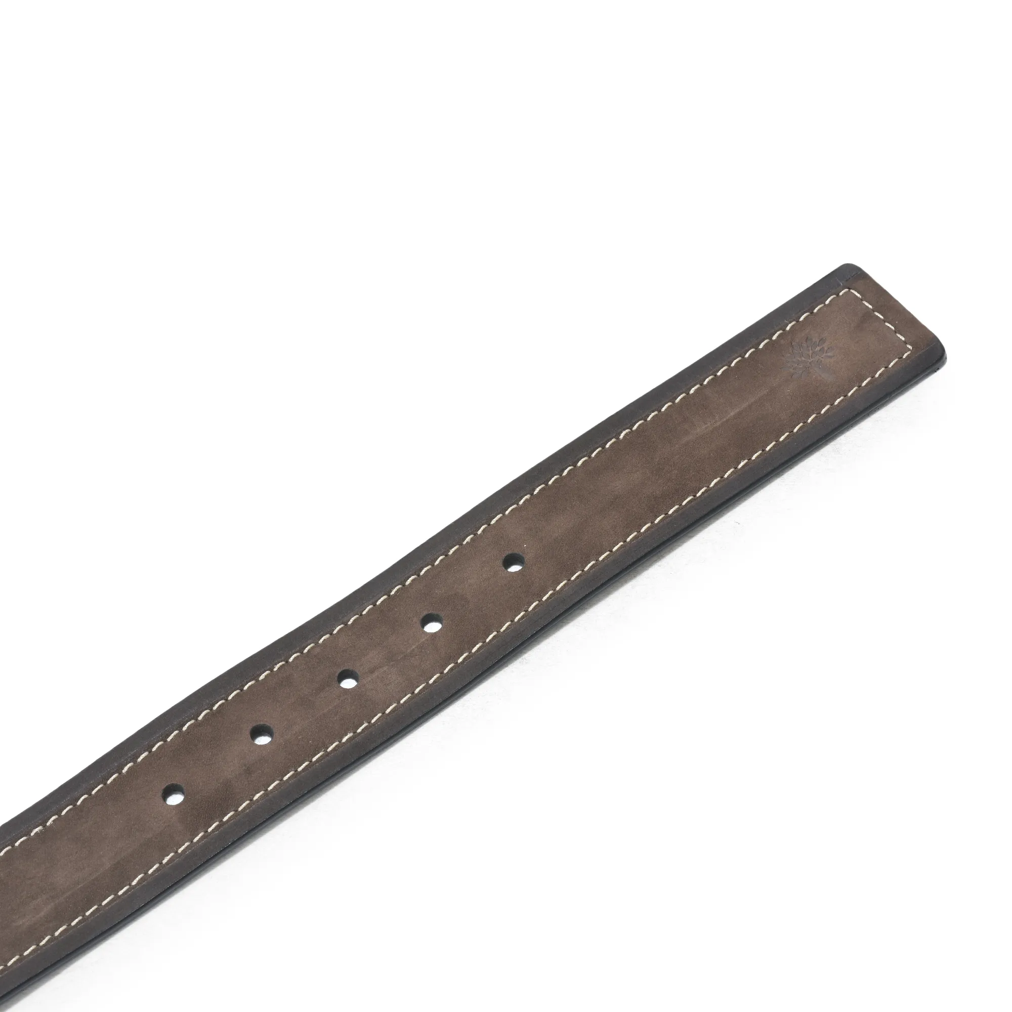 Nubuk Leather Brown Leather Belt For Men - Thumbnail 2