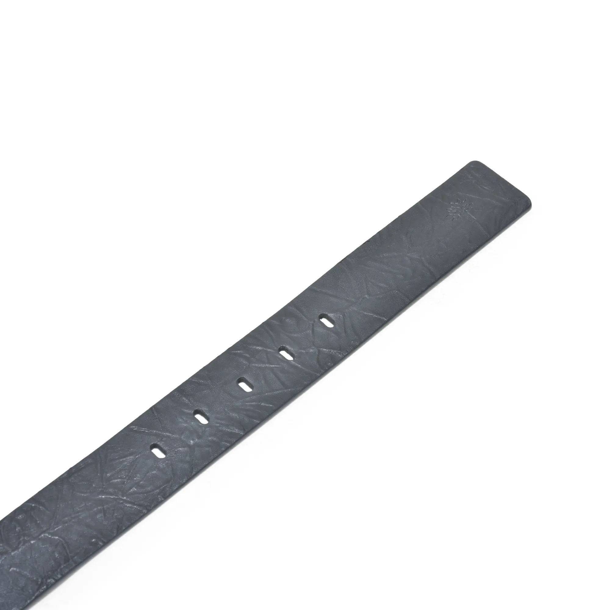 Black Leather Belt With Texture Design - Thumbnail 2