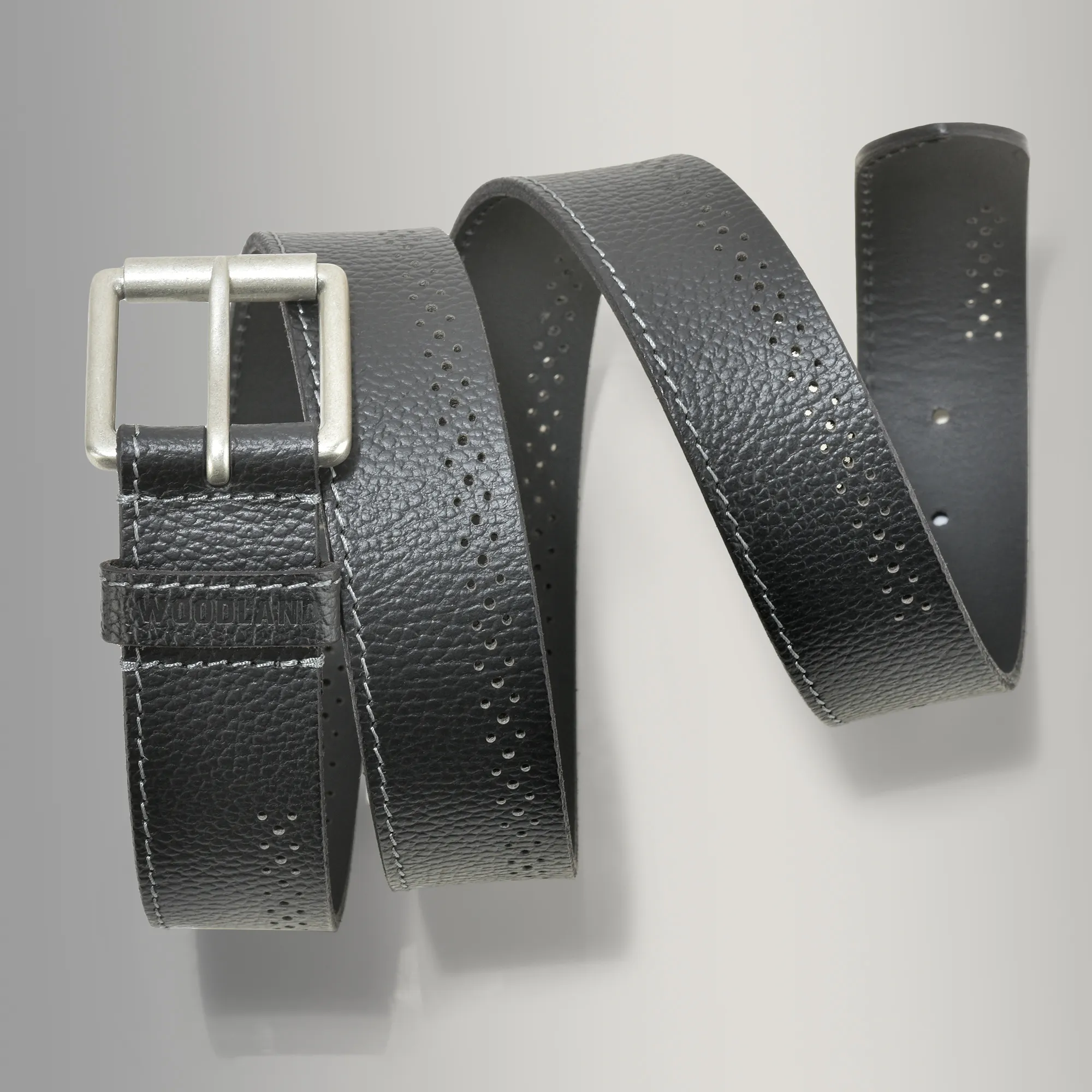 Luxurious Men Black Leather Belt - Thumbnail 4