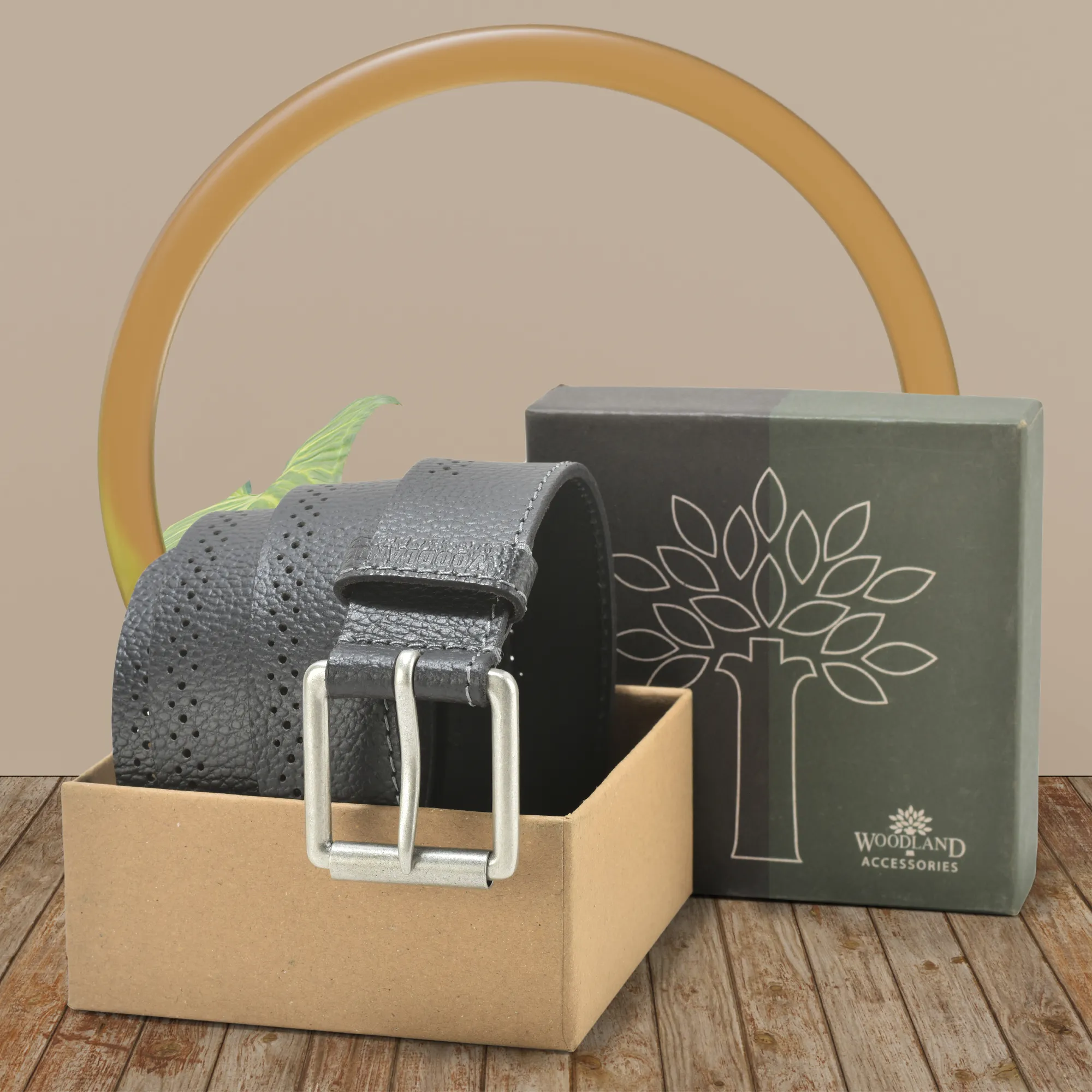 Luxurious Men Black Leather Belt - Thumbnail 5