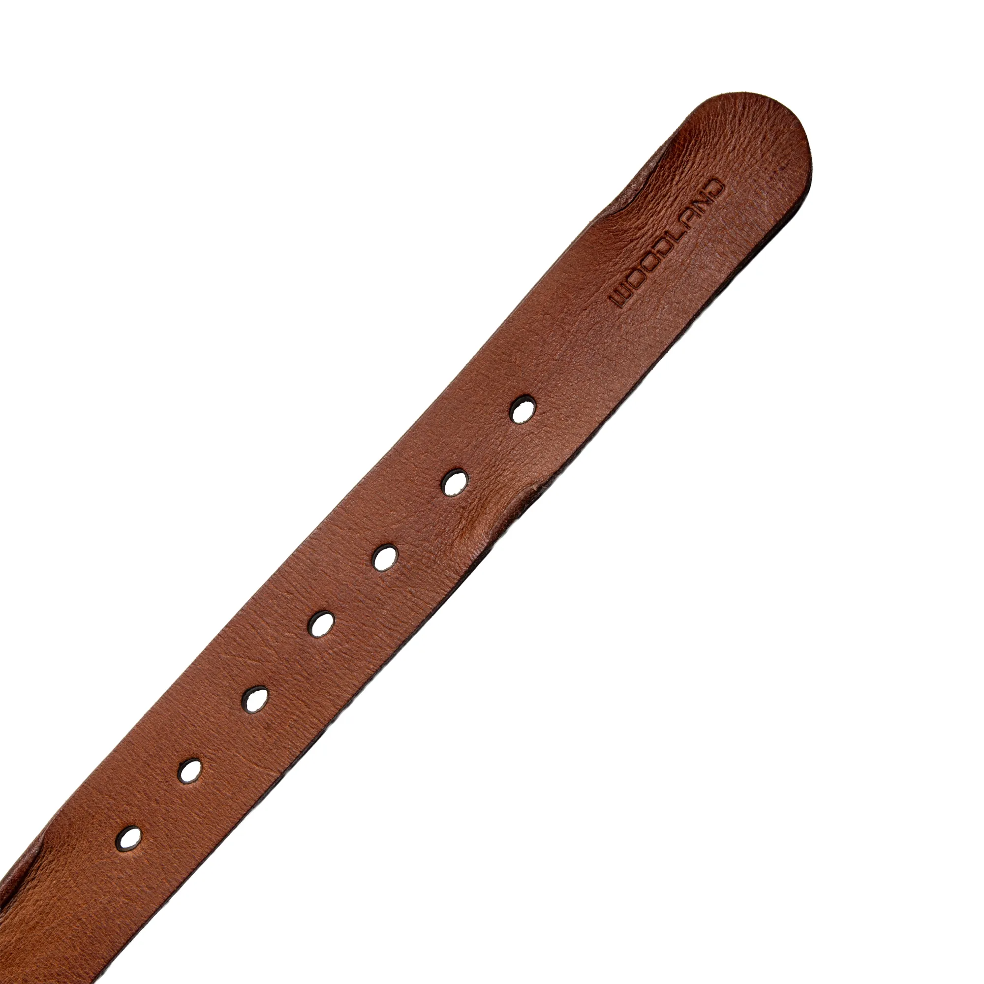 Woodland Men Classic Tan Leather Belt - Thumbnail 3