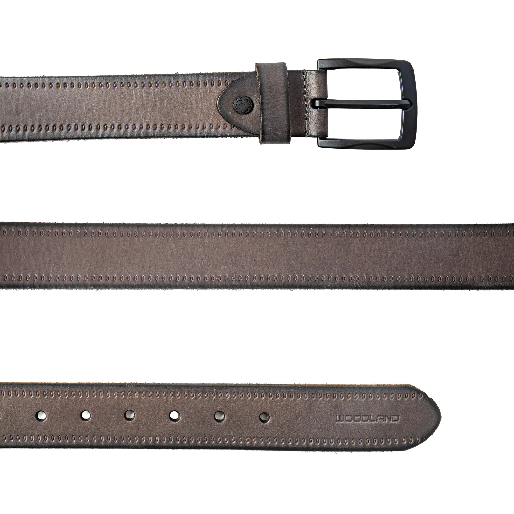 Woodland Leather Belt in Grey - Thumbnail 2