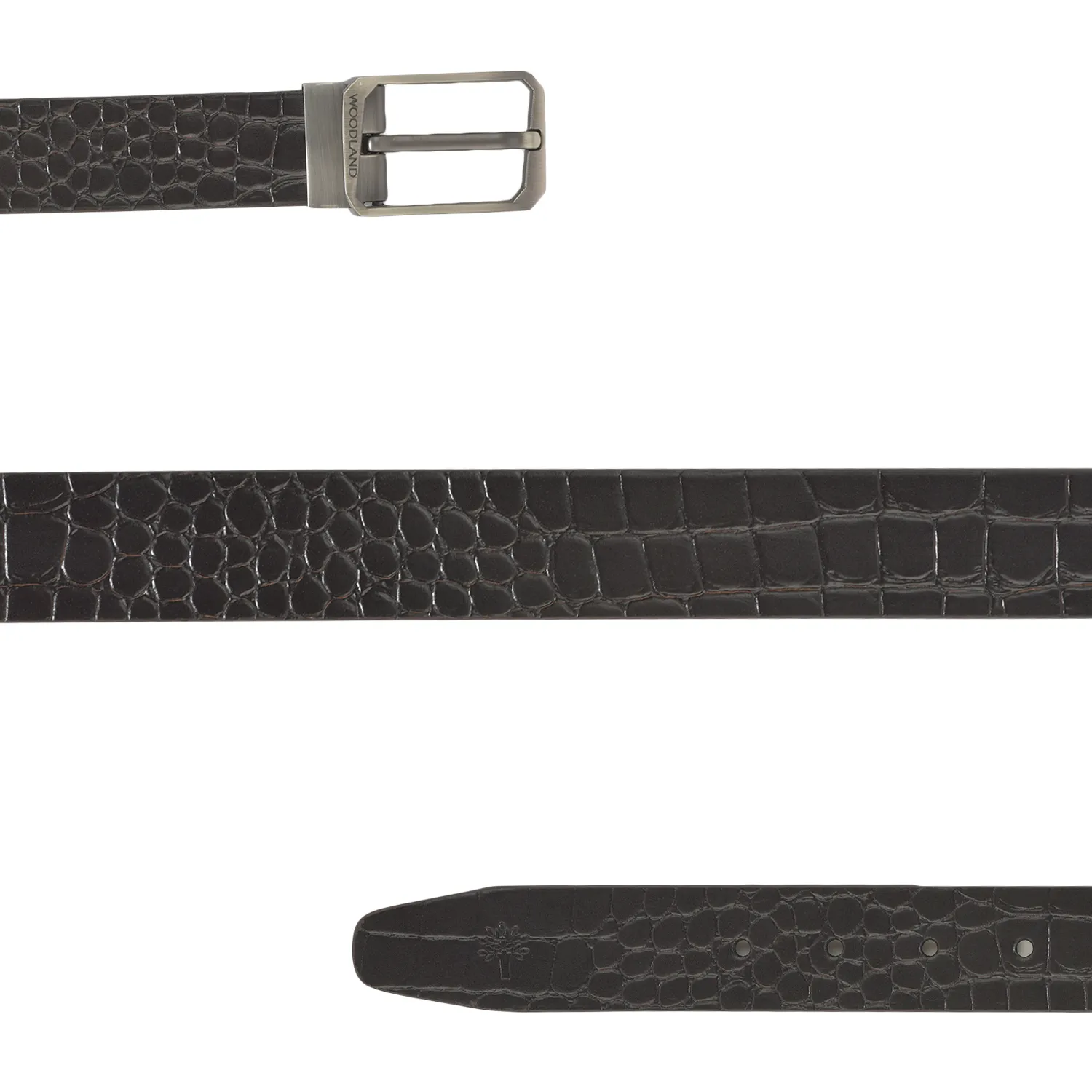 Woodland Men’s Dark Brown Classic Leather Belt - Thumbnail 4