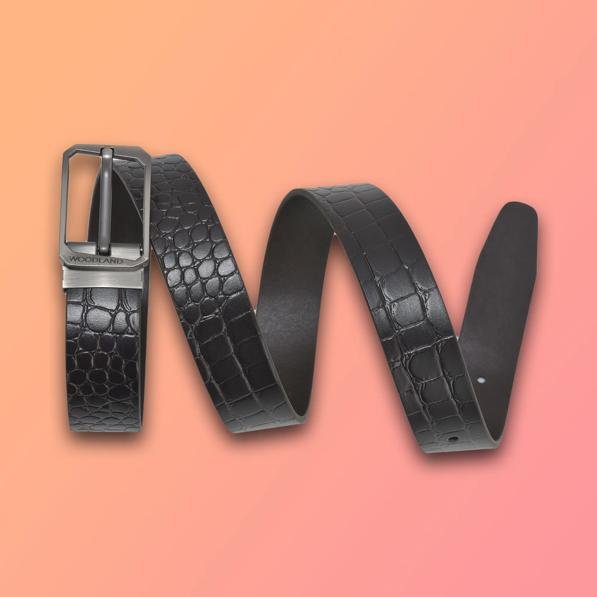 Woodland Men’s Dark Brown Classic Leather Belt - Thumbnail 5