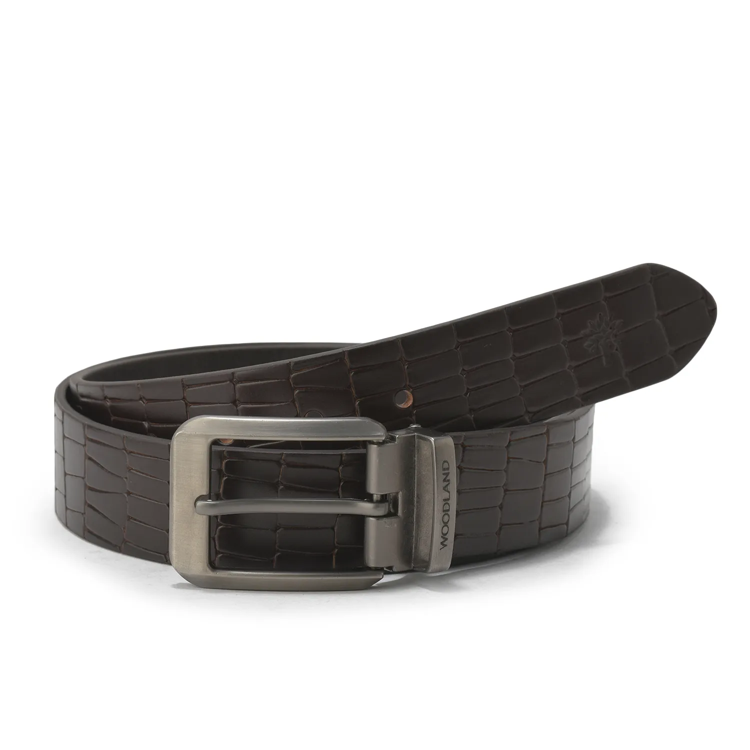 Woodland Men’s Brown Classic Leather Belt - Thumbnail 2