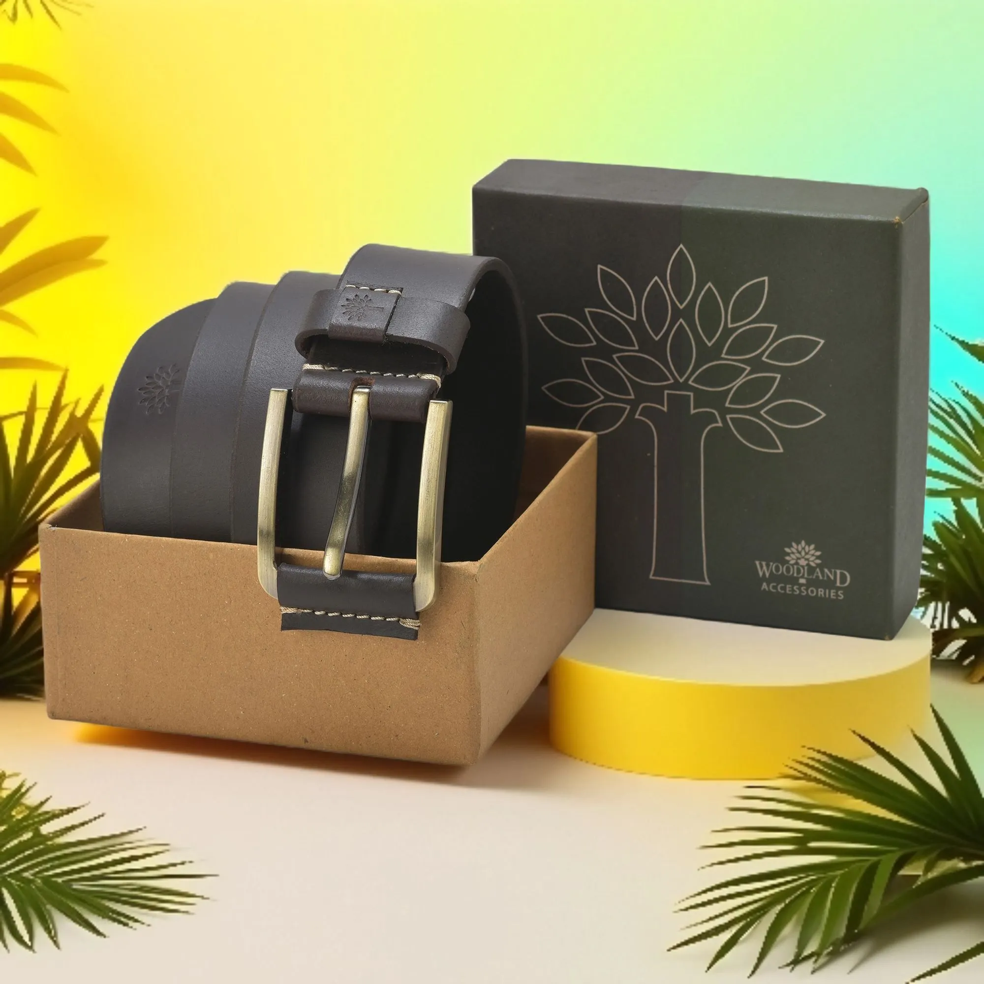 Woodland Brown Softy Leather Belt - Thumbnail 2