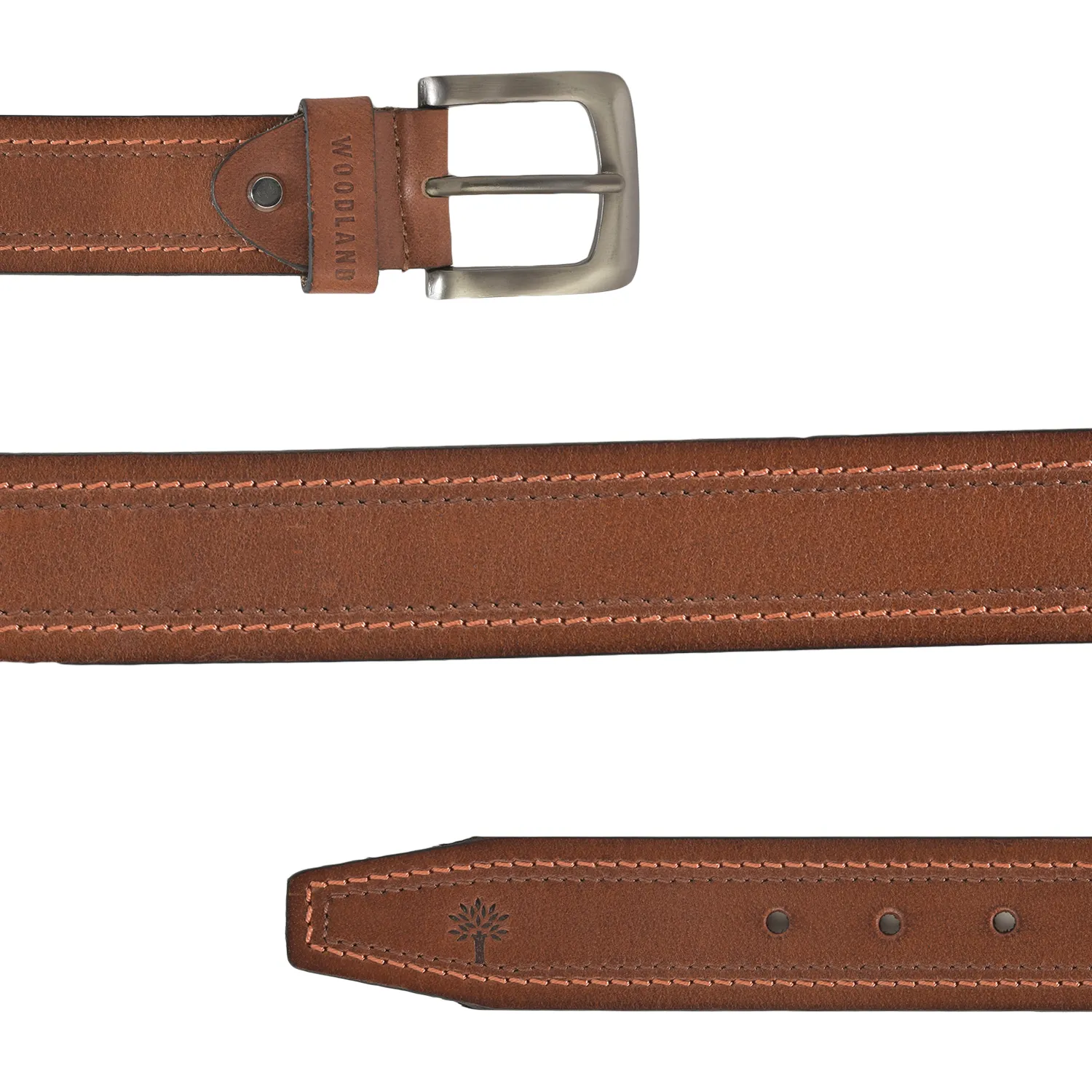 Woodland Men’s Tan Everyday Softy Leather Belt - Thumbnail 4