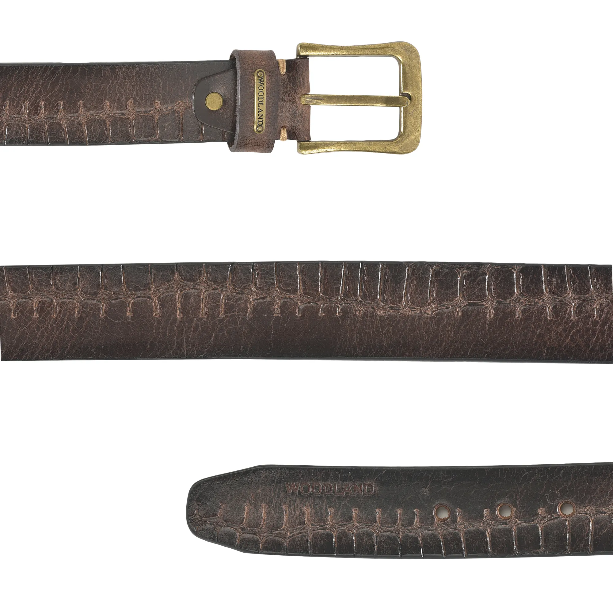 Brown Mens Leather Belt - Thumbnail 4