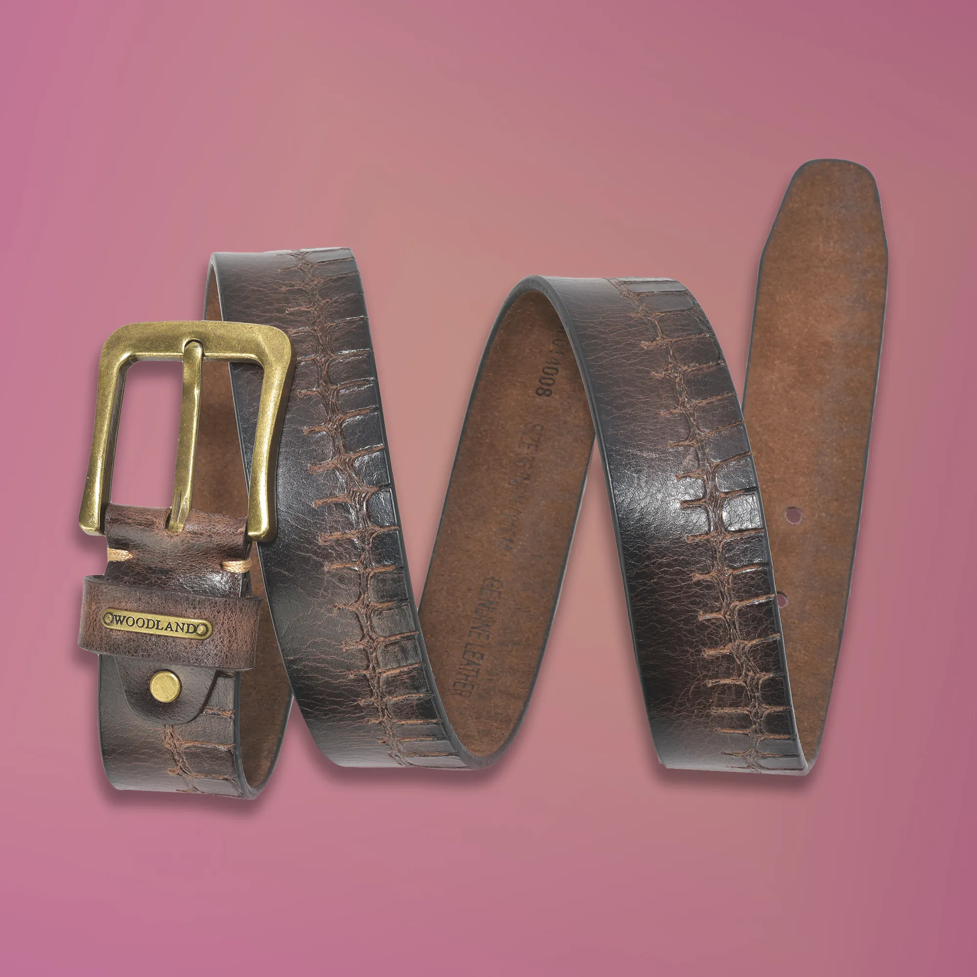 Woodland Softy Brown  Leather Belt  - Thumbnail 5